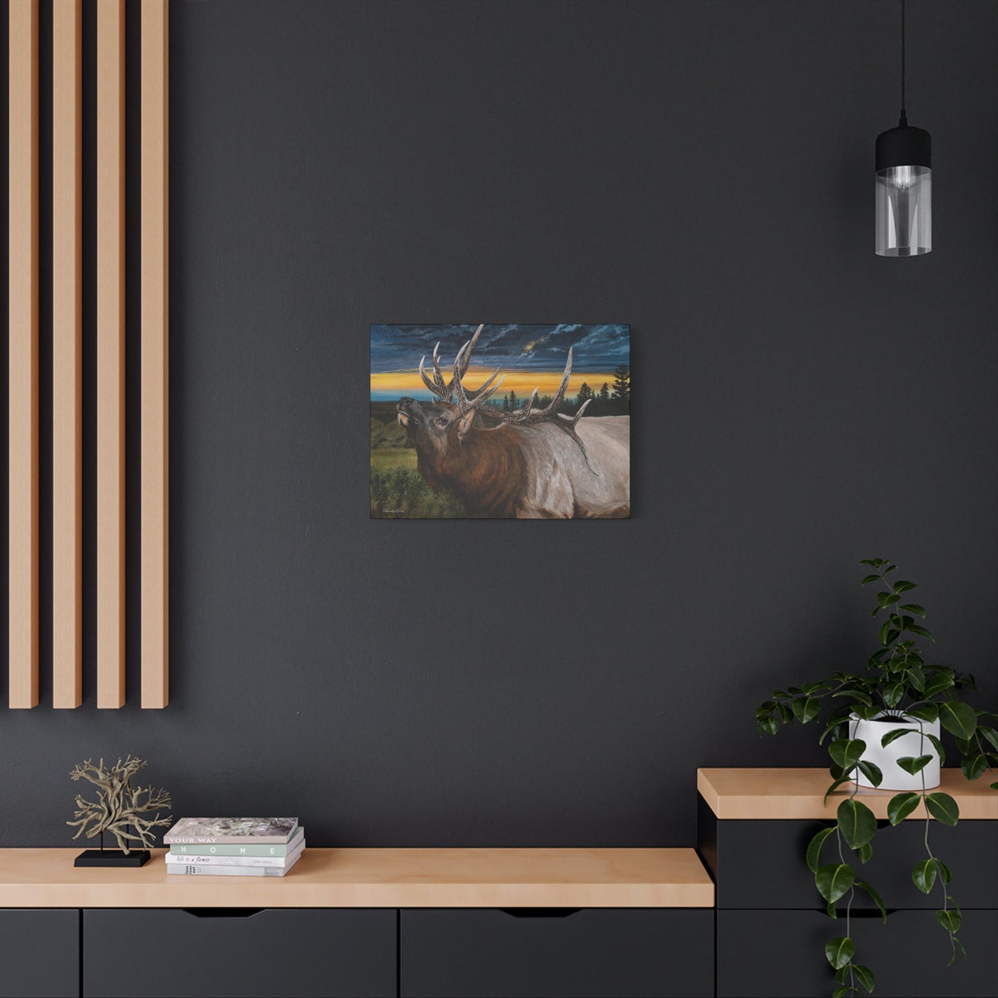 Sunset Serenade,  Elk Canvas Art Print