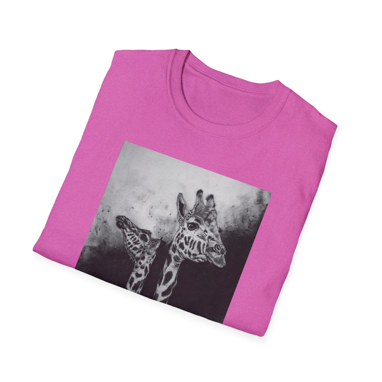 Grace in the Grassland, Giraffe Unisex Softstyle T-Shirt