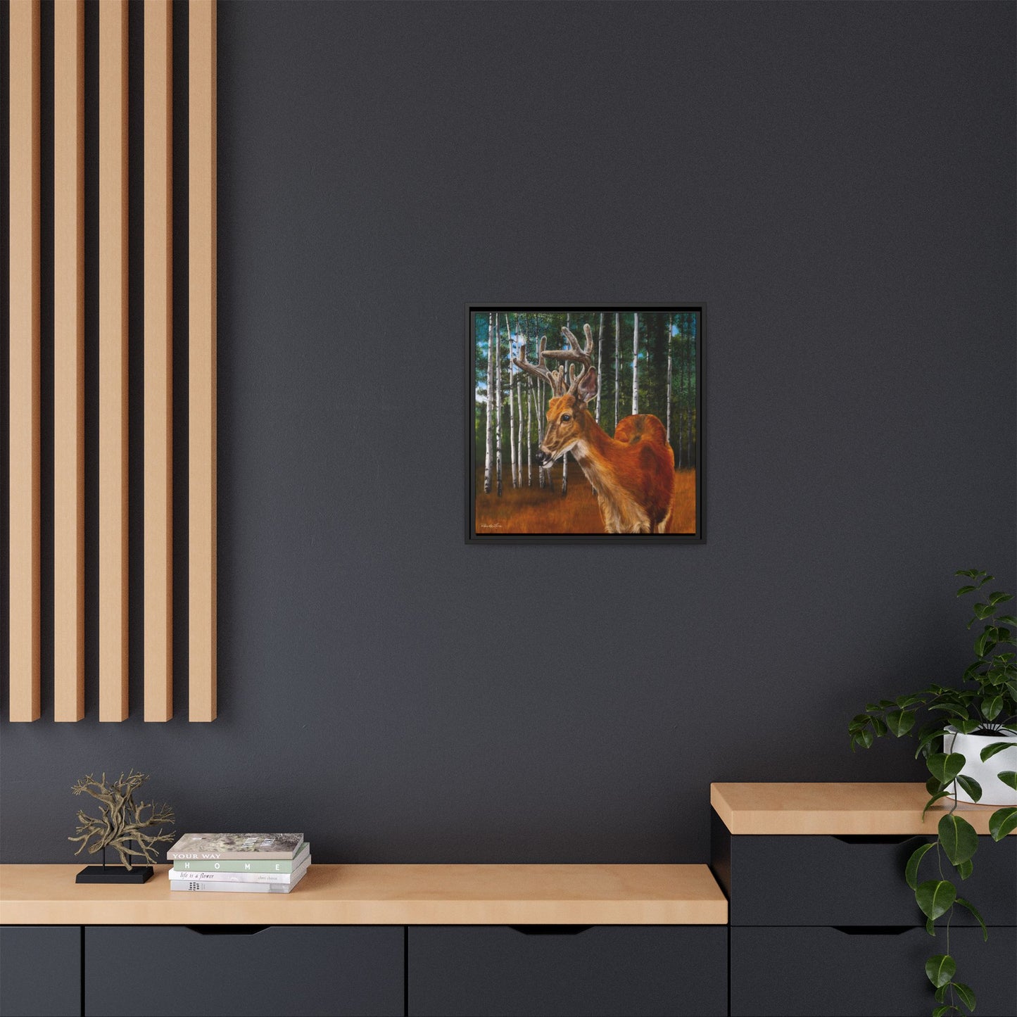 Velvet Crush, Framed Deer Canvas Art