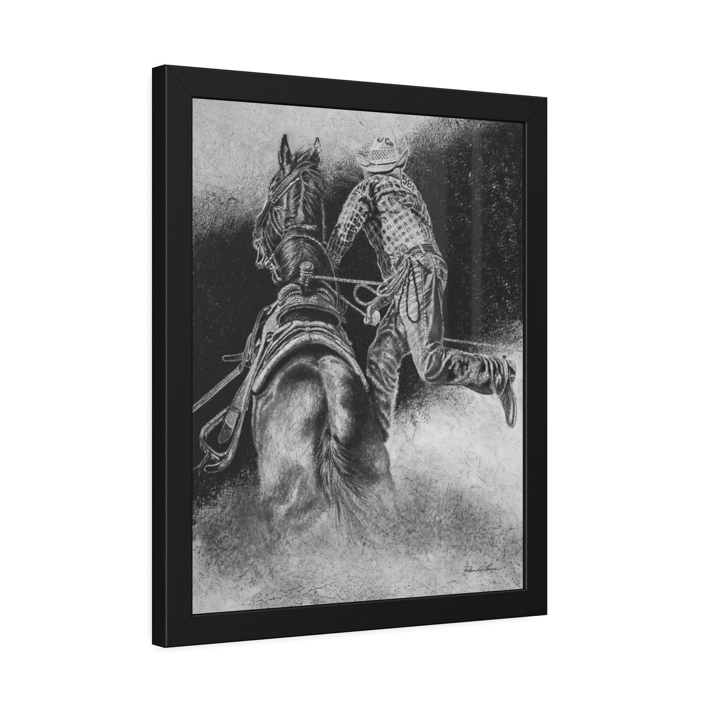 The Dismount. Steer Roper Framed Fine Art Print