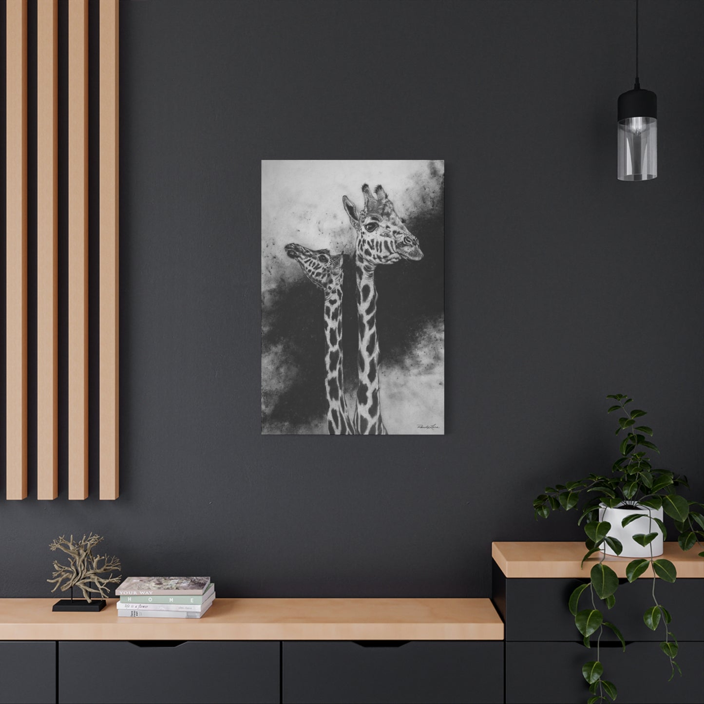Grace in the Grasslands,  Giraffe Canvas Art Print