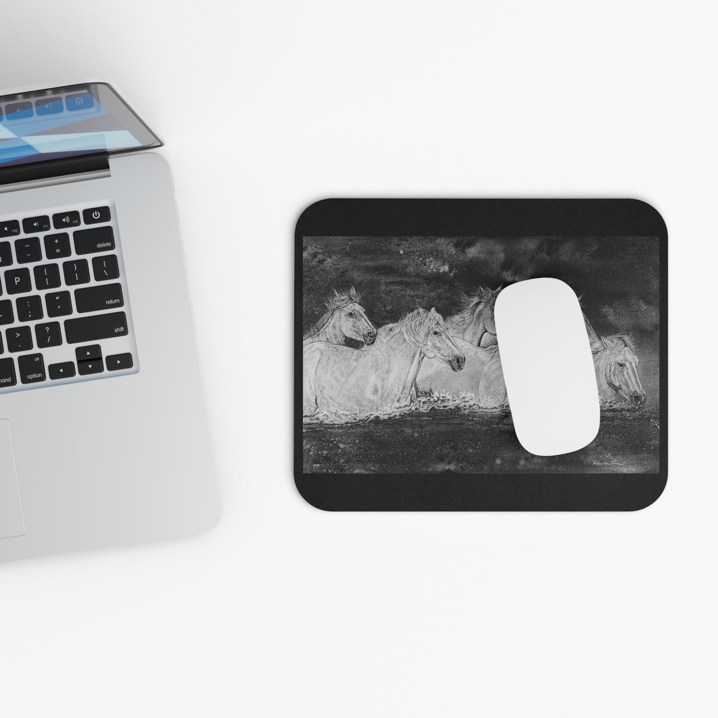 Night Swim, Horse Artwork Mouse Pad