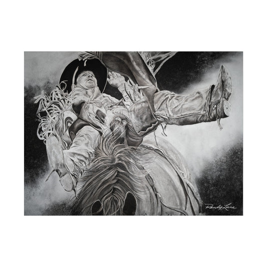 Battle Tested, Rodeo Bareback Rider Painting, Fine Art Print