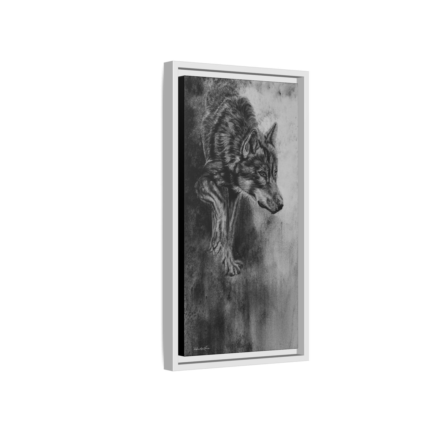 Specter, Wolf Portrait Framed Matte Canvas Wall Art