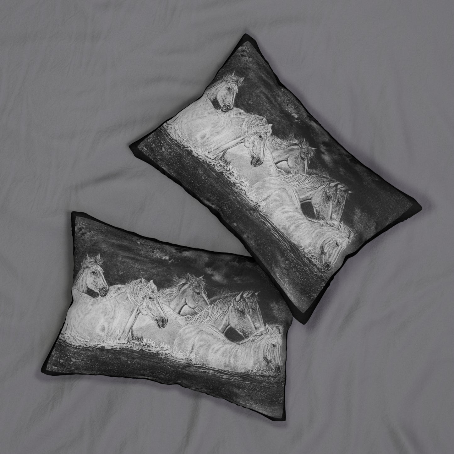 Night Swim, Horse Lumbar Pillow