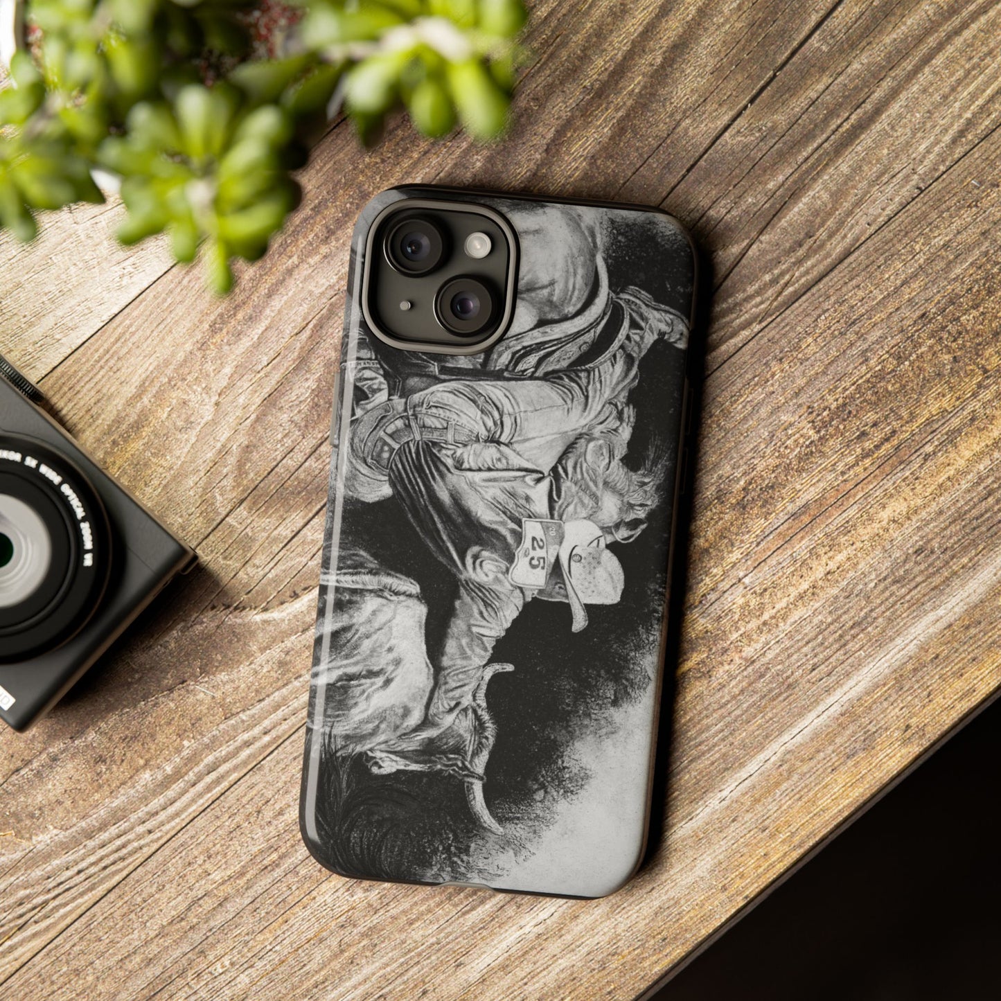 Contact. Cowboy Bulldogger Rodeo Art Phone Case - Tough Cases