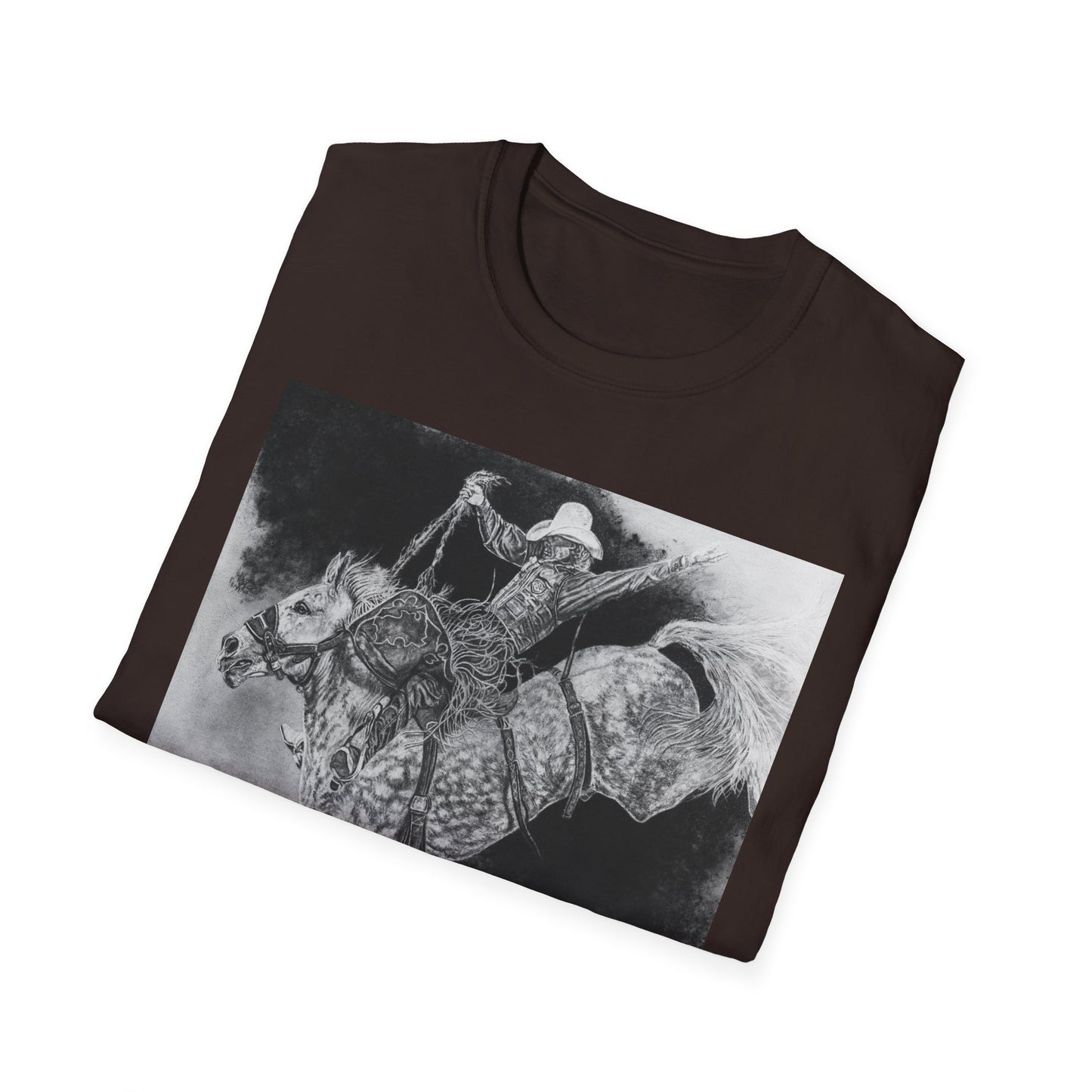 Big Grey, Rodeo Bareback Bronc Painting T-Shirt