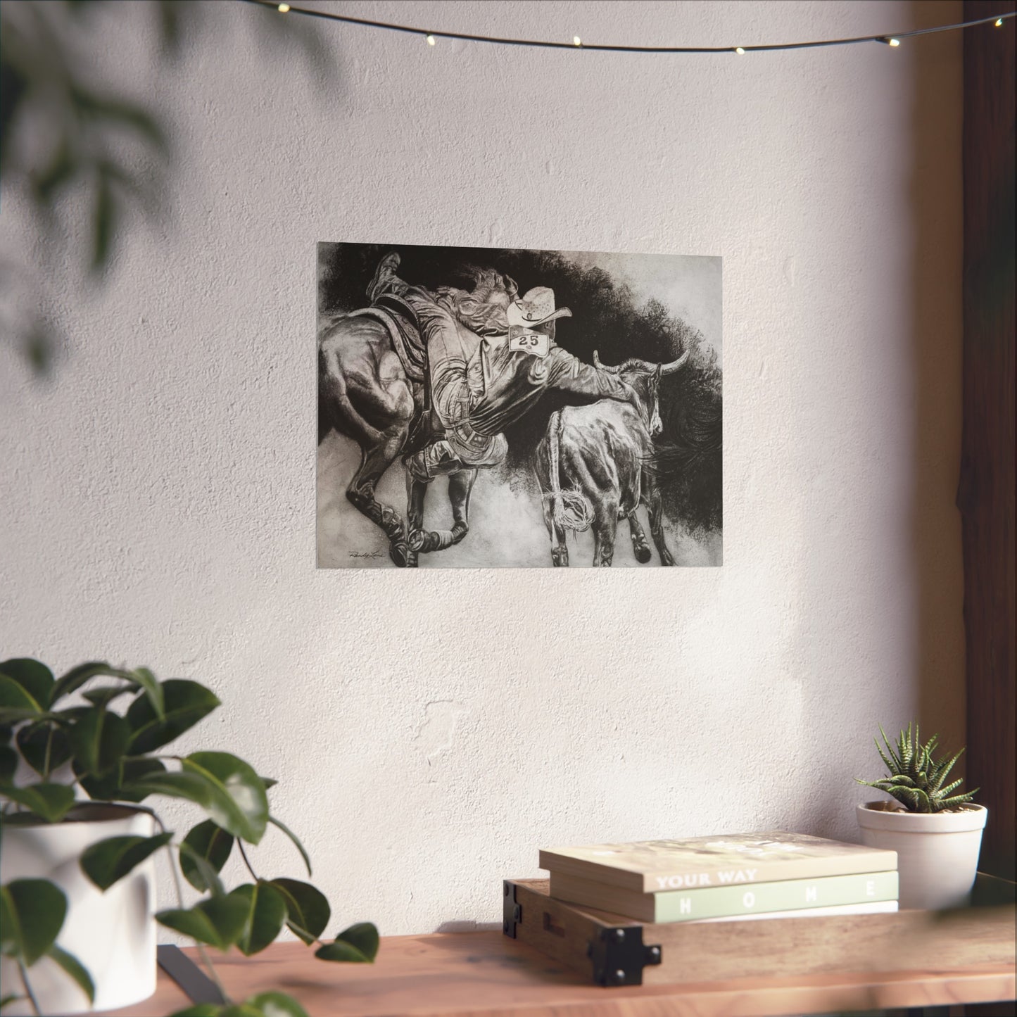 Contact. Cowboy Bulldogger Rodeo Fine Art Print