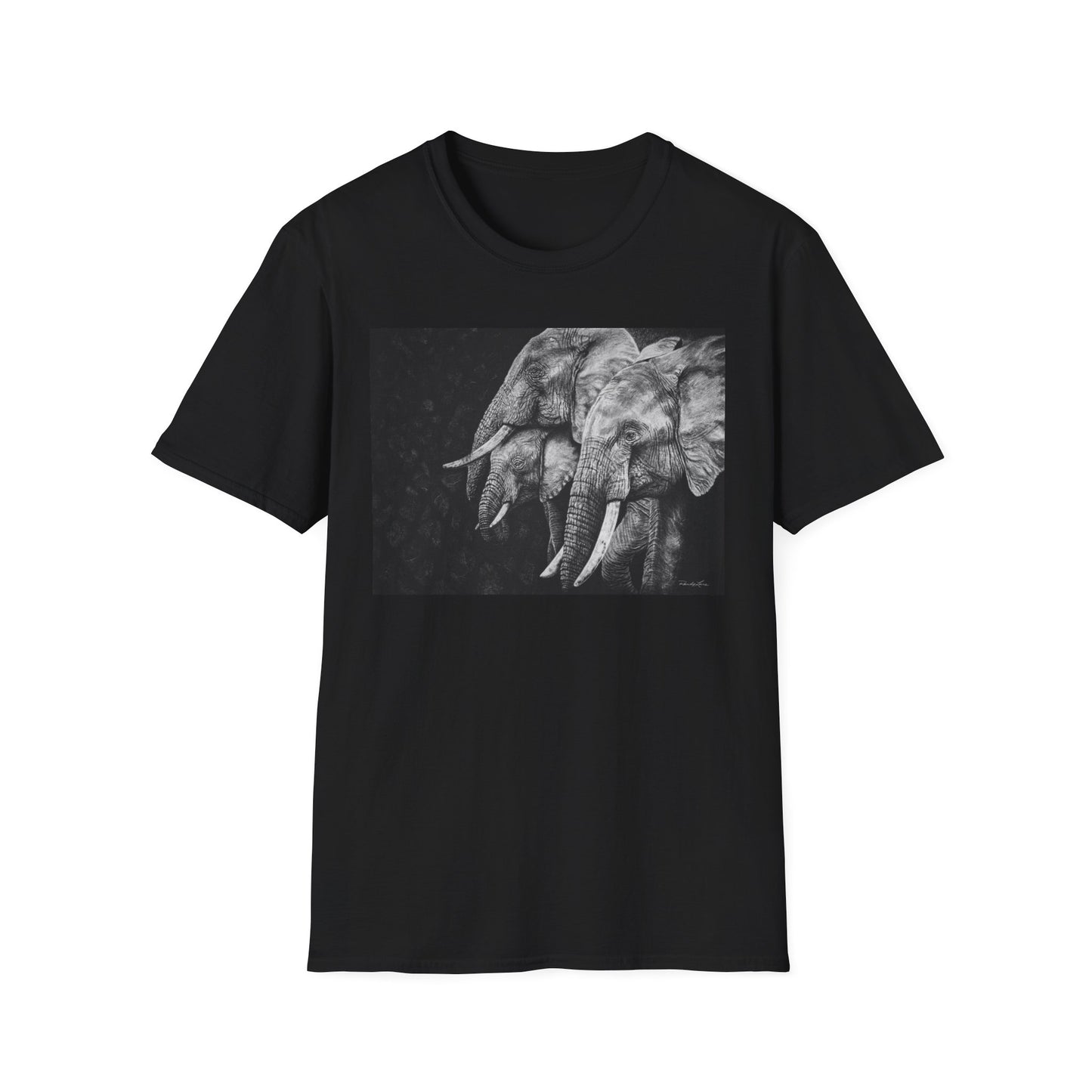 Brushland Bond. Elephant Art Unisex Softstyle T-Shirt