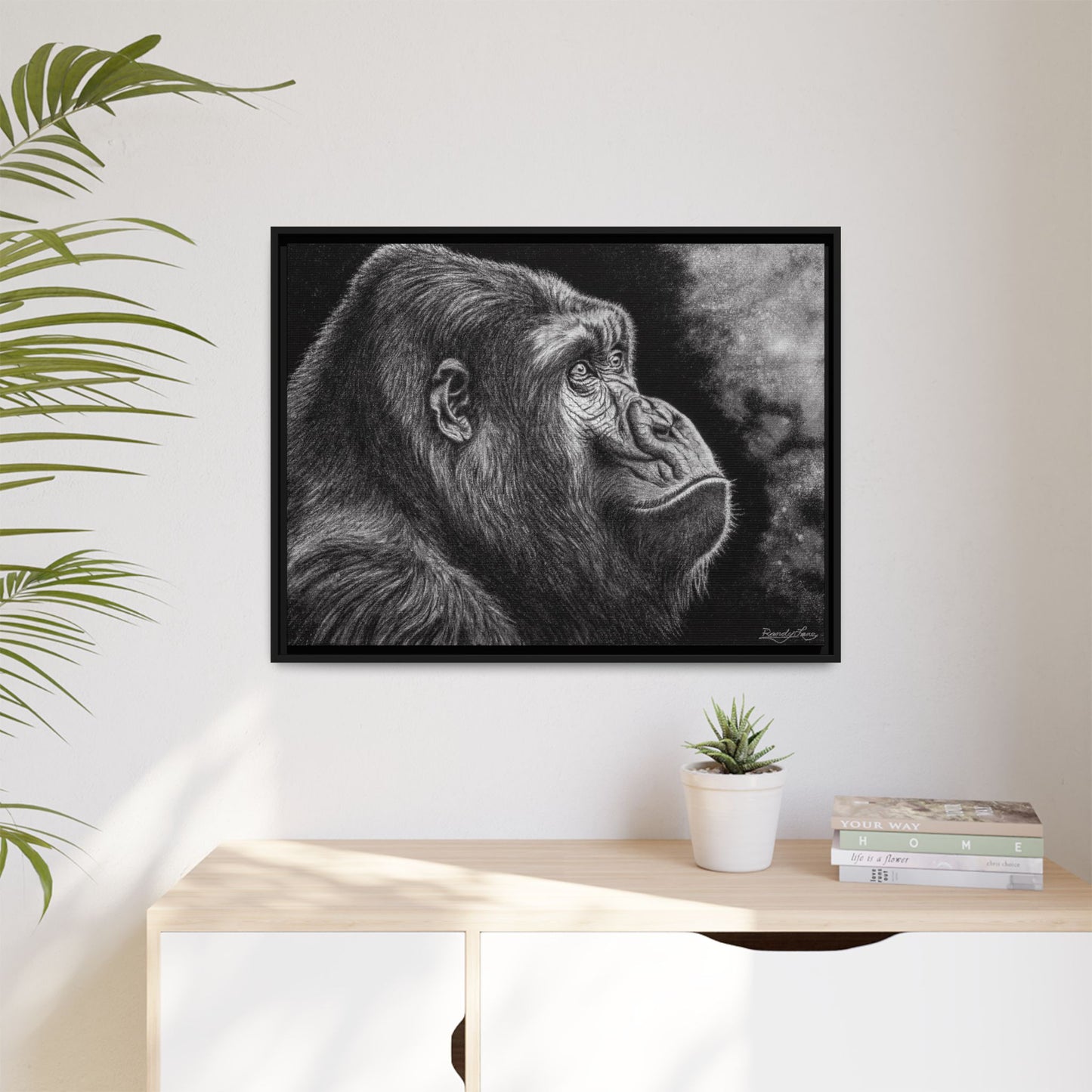 Gorilla, Framed Art Canvas Wall Decor