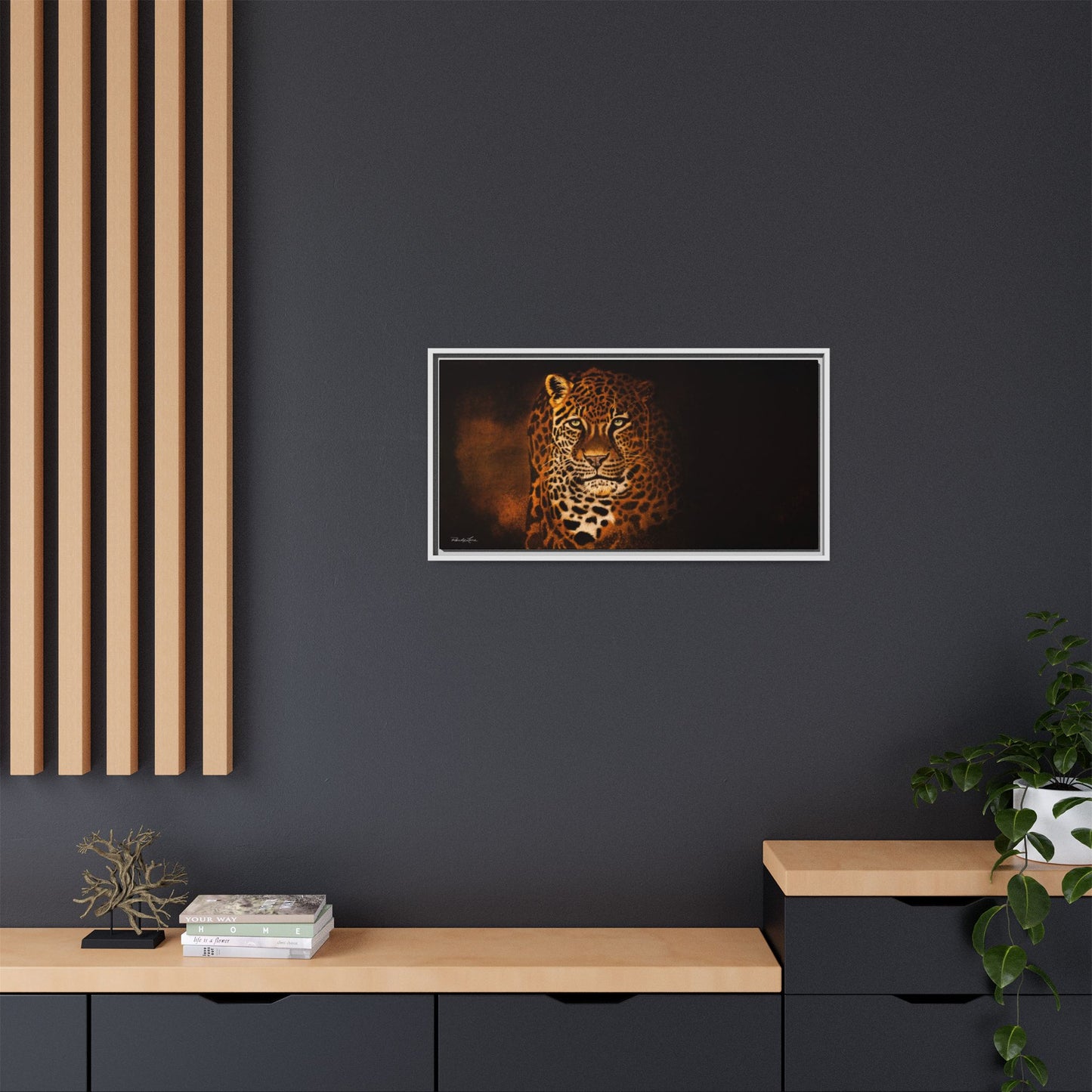 Shadow Hunter, Leopard Framed Canvas Art