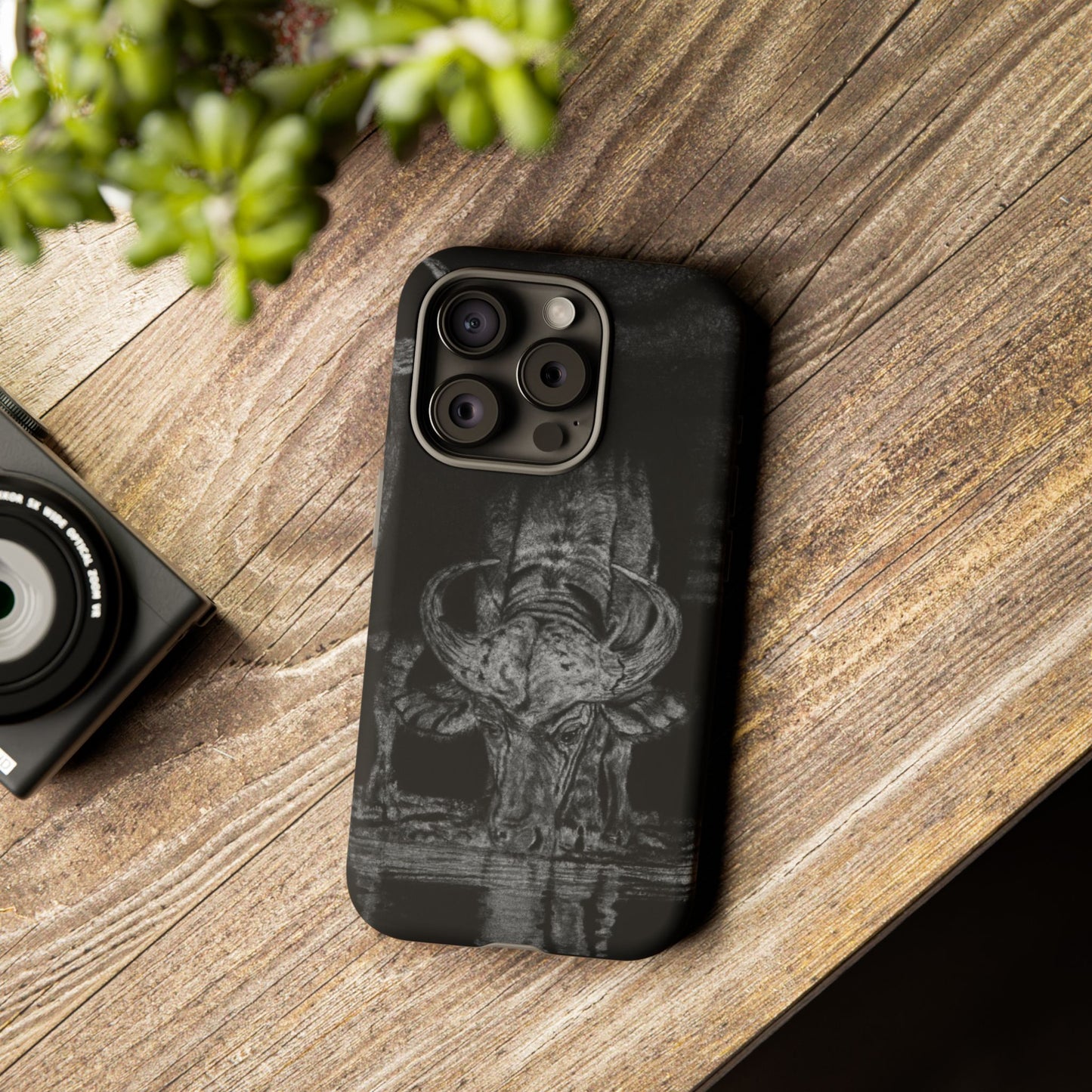 The Waterhole, Cape Buffalo Tough Phone Cases