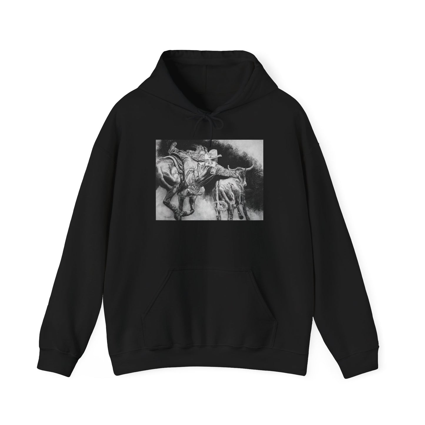 Contact. Cowboy Bulldogger Rodeo Art Unisex Heavy Blend Hoodie