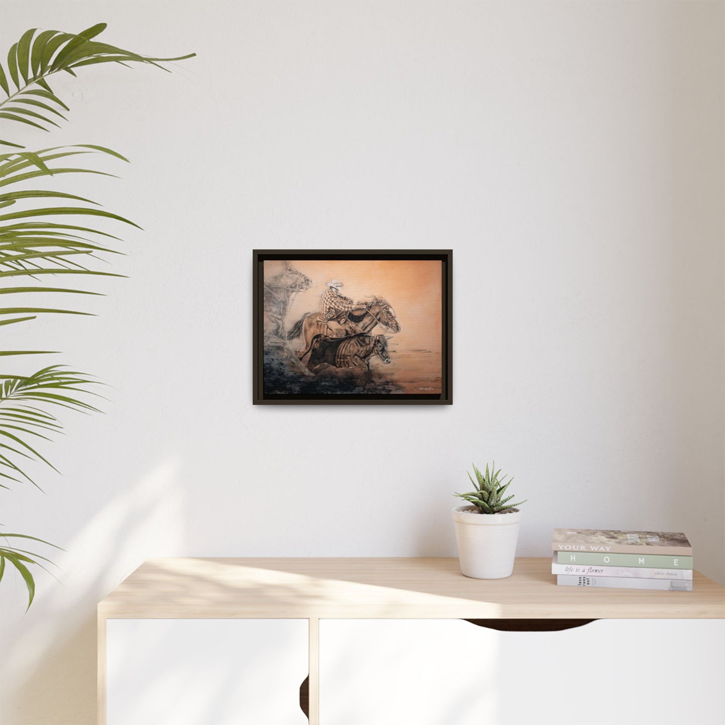 Get Some. Bulldogging Framed Stretched Matte Canvas Print
