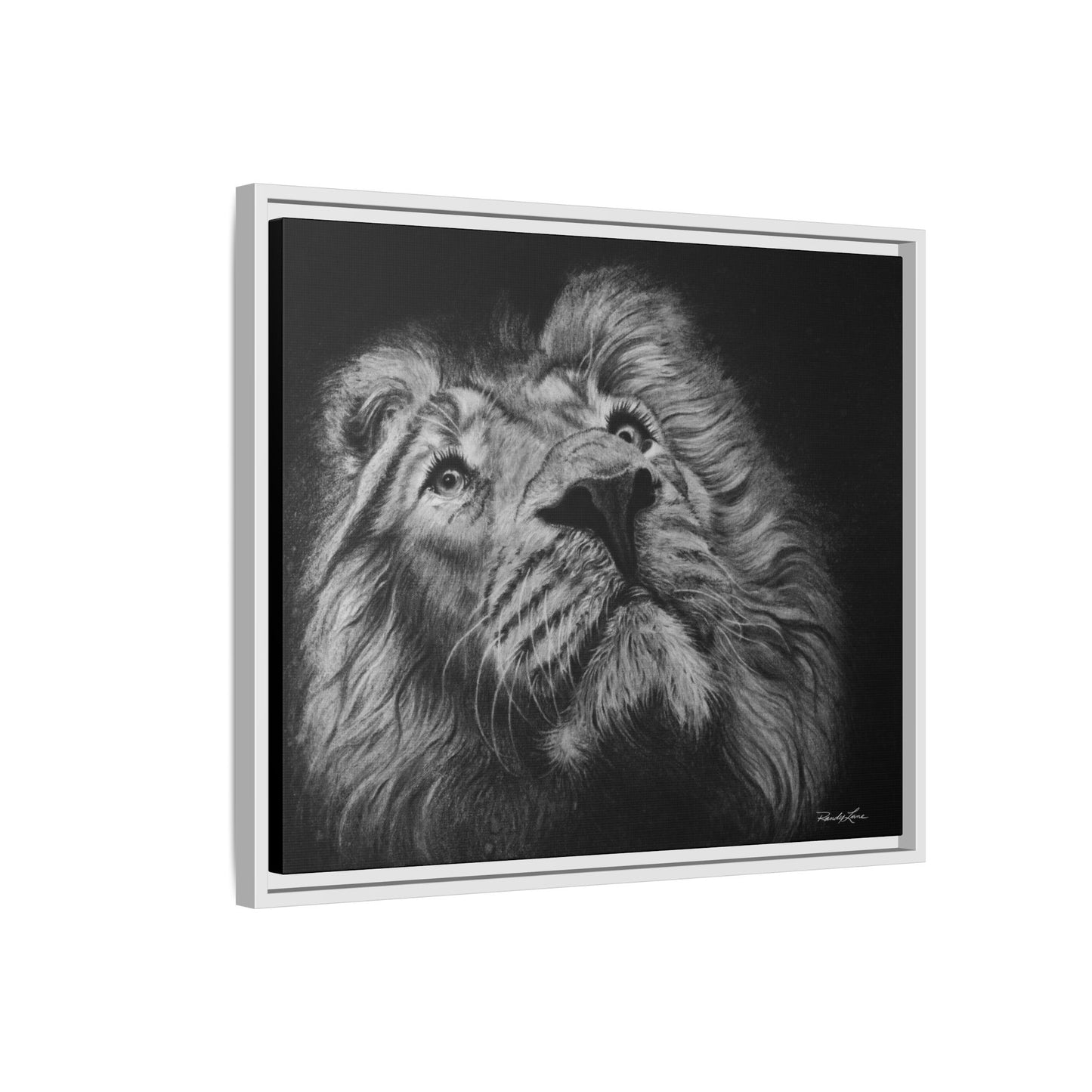 Renown, Framed Lion Canvas Art Print