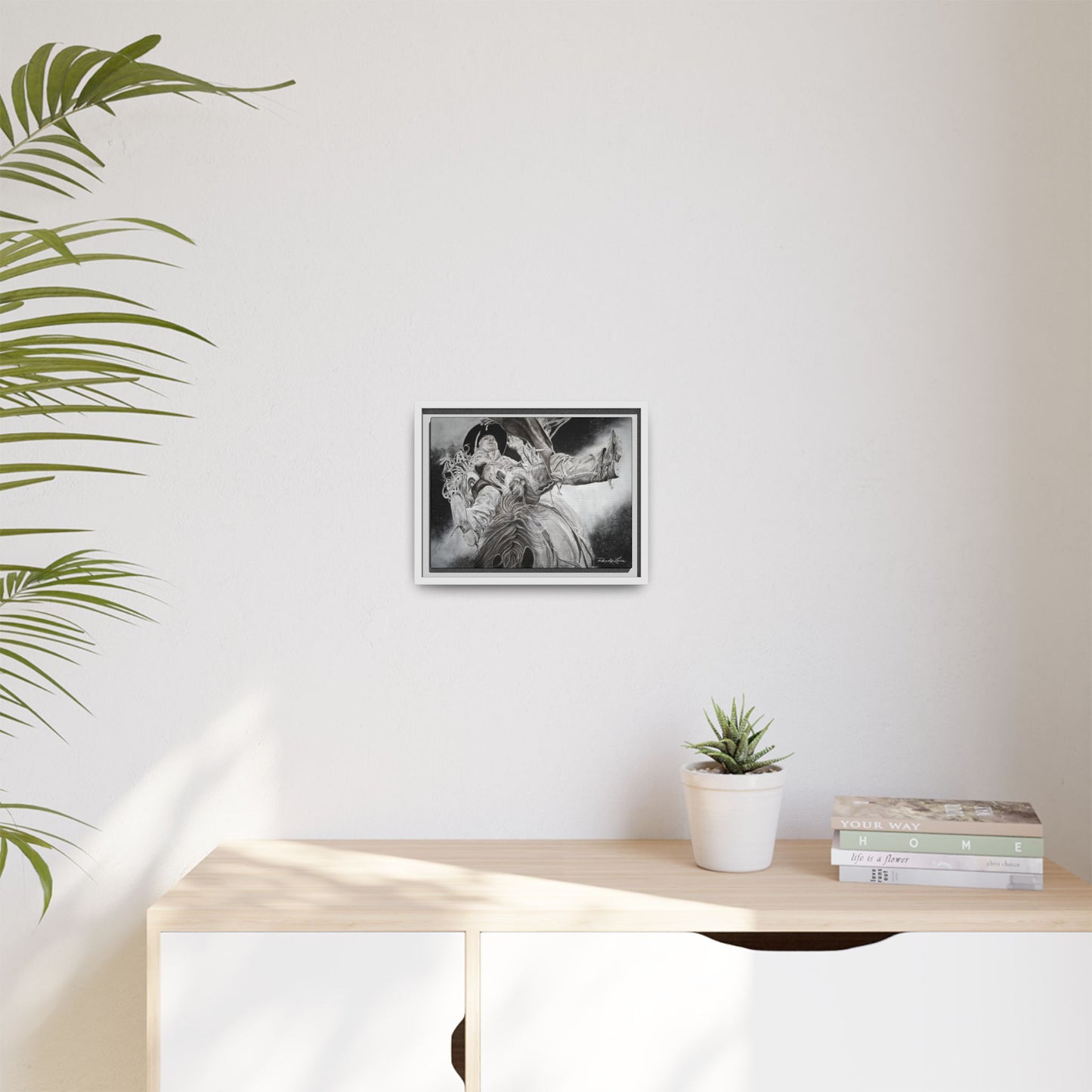 Battle Tested, Rodeo Bareback Rider Painting, Framed Matte Canvas Print