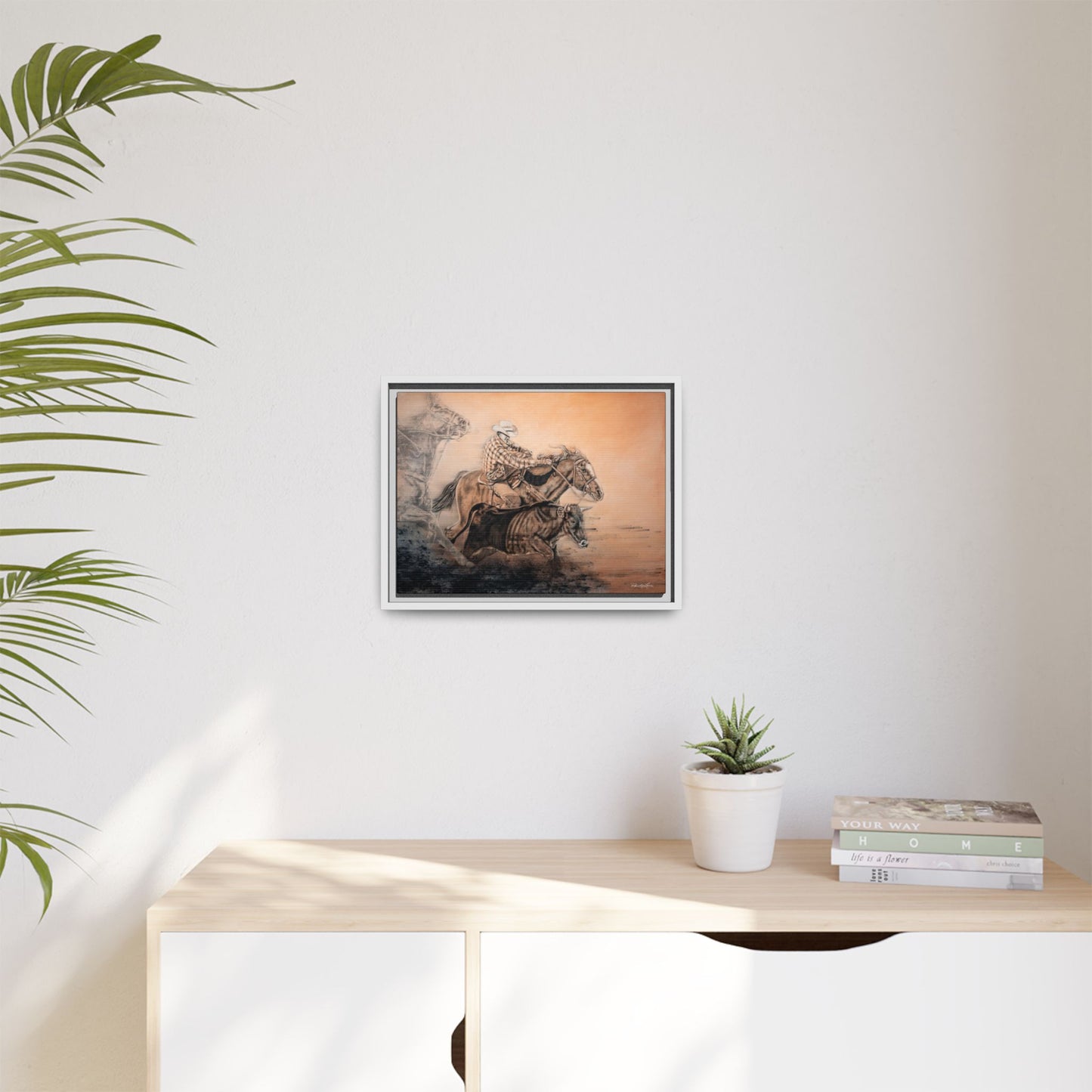 Get Some. Bulldogging Framed Stretched Matte Canvas Print