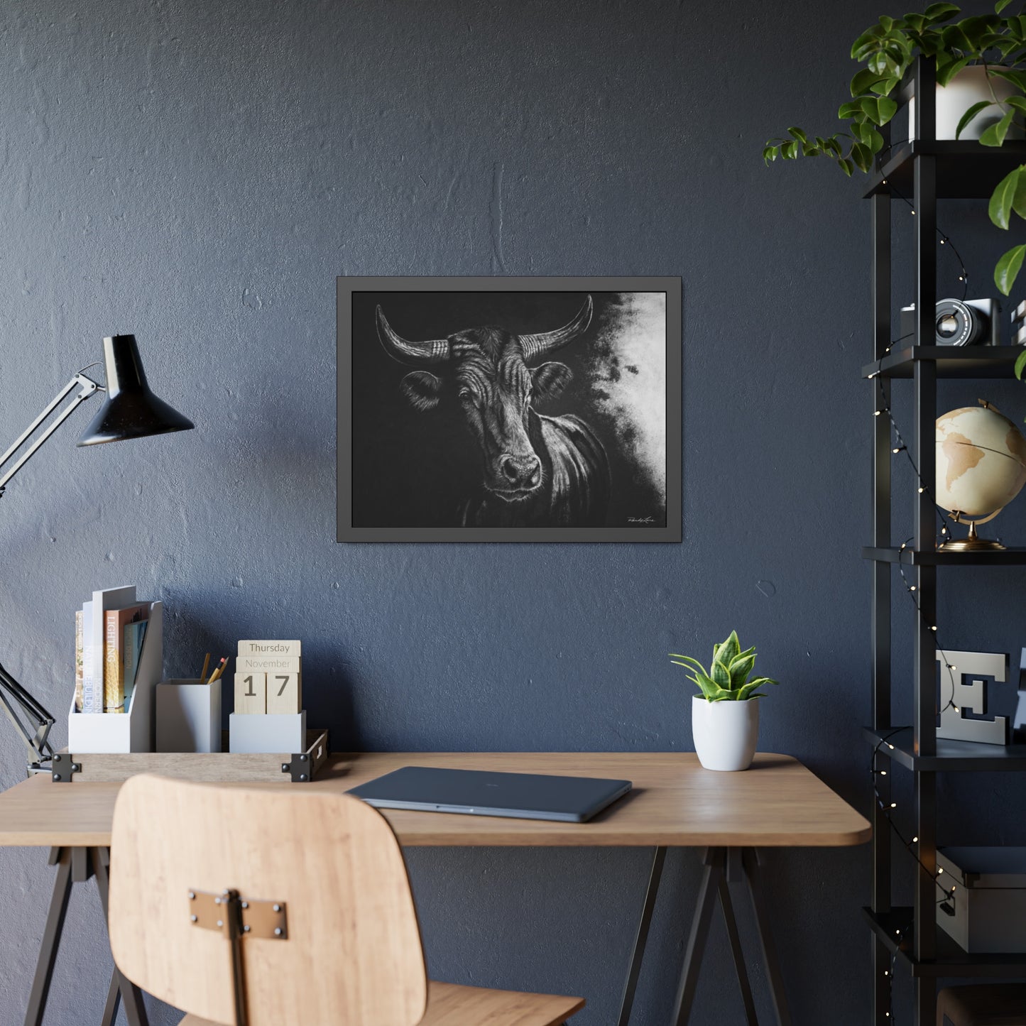 Stonebreaker. Bucking Bull Framed Fine Art Print