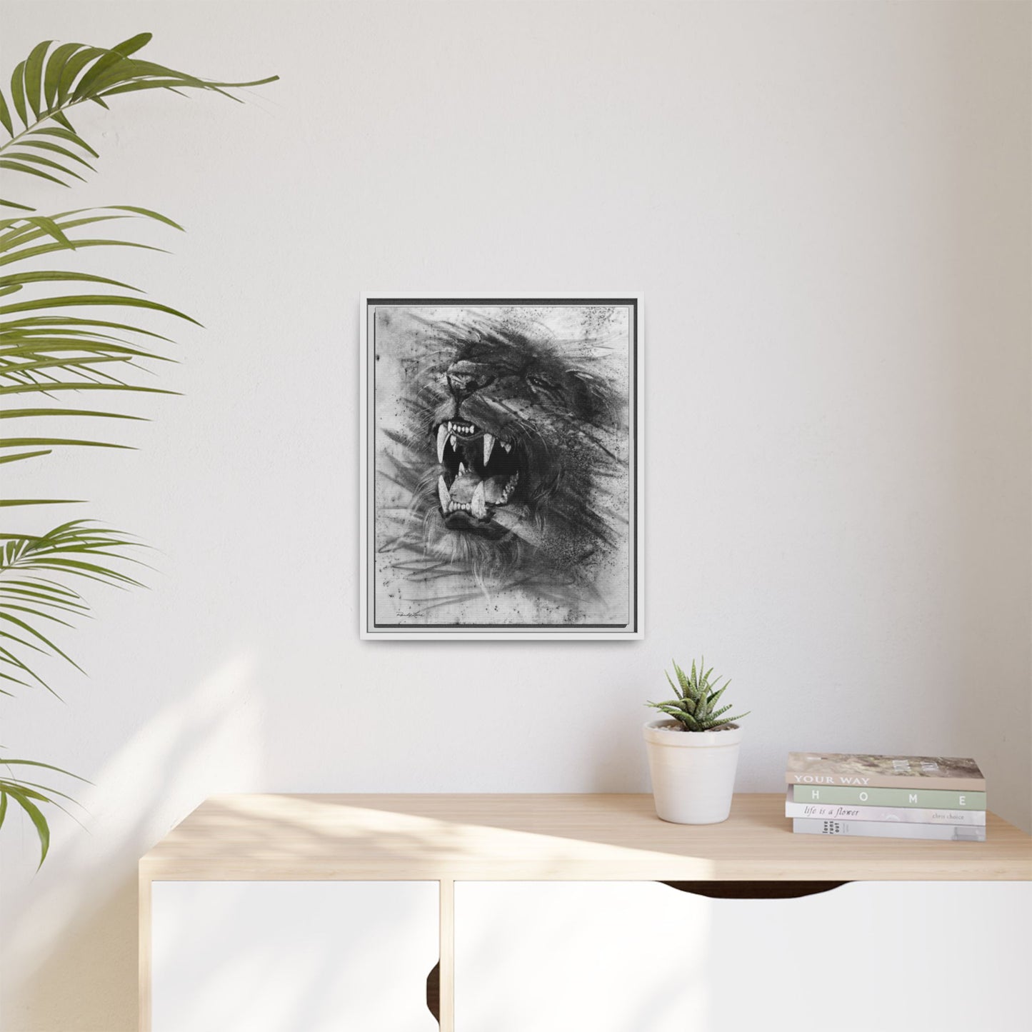 Let the Lion Roar, Framed Canvas Lion Art