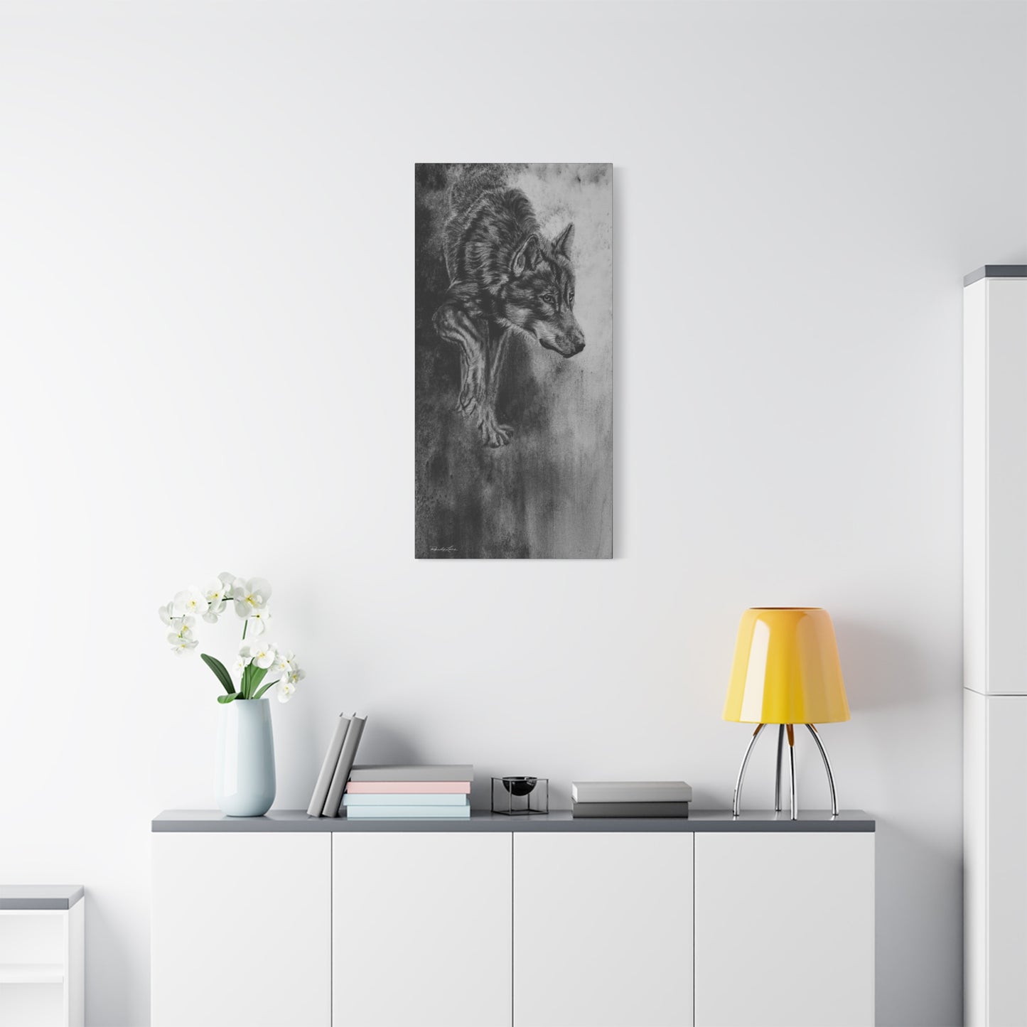 Specter, Wolf Painting Matte Canvas Print — Stretched Wildlife Wall Art