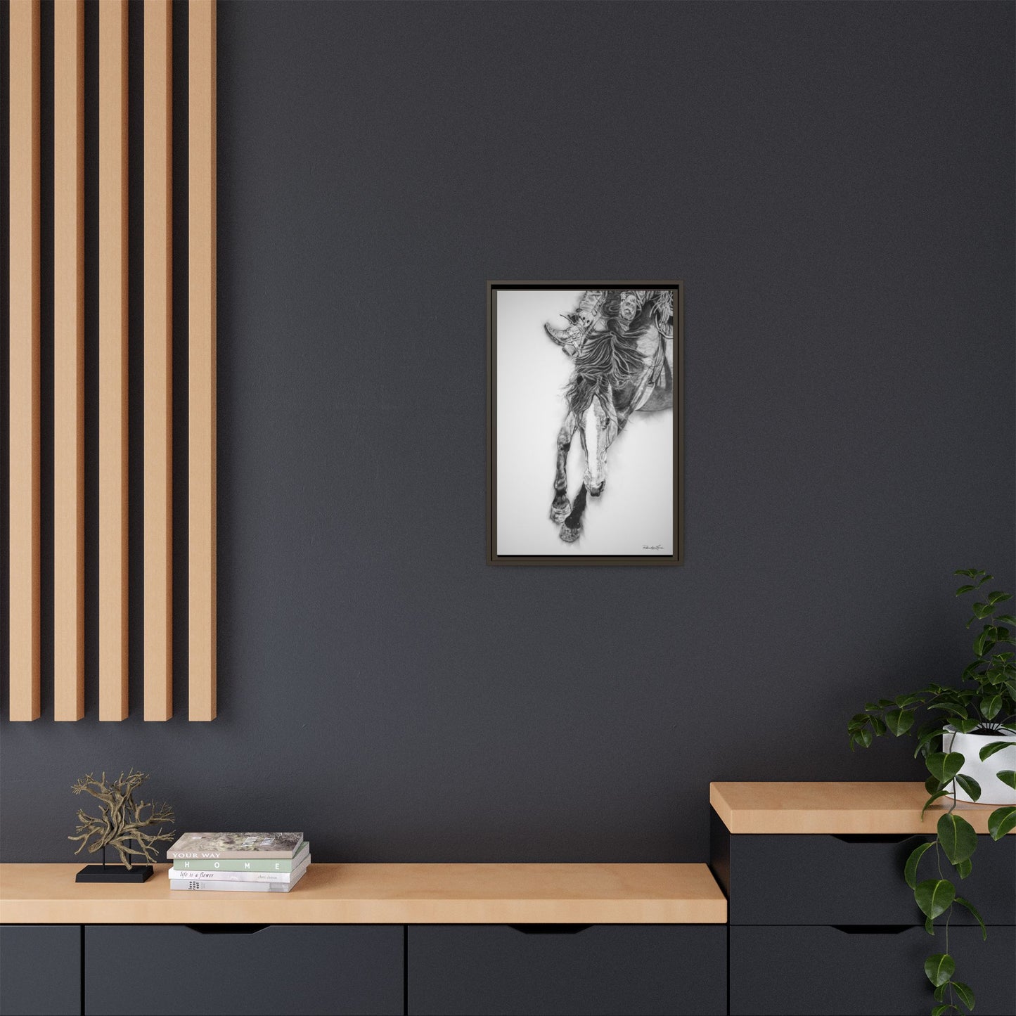 Crazy 8. Framed Stretched Matte Canvas Rodeo Art Print