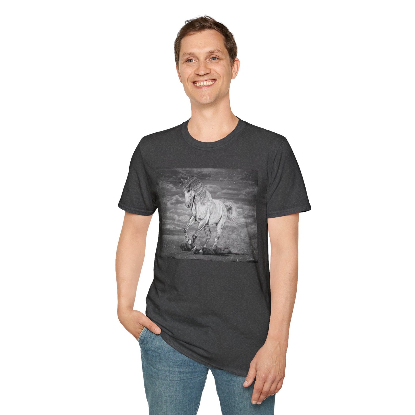 Equine Elegance. Prancing Horse Graphic T-Shirt