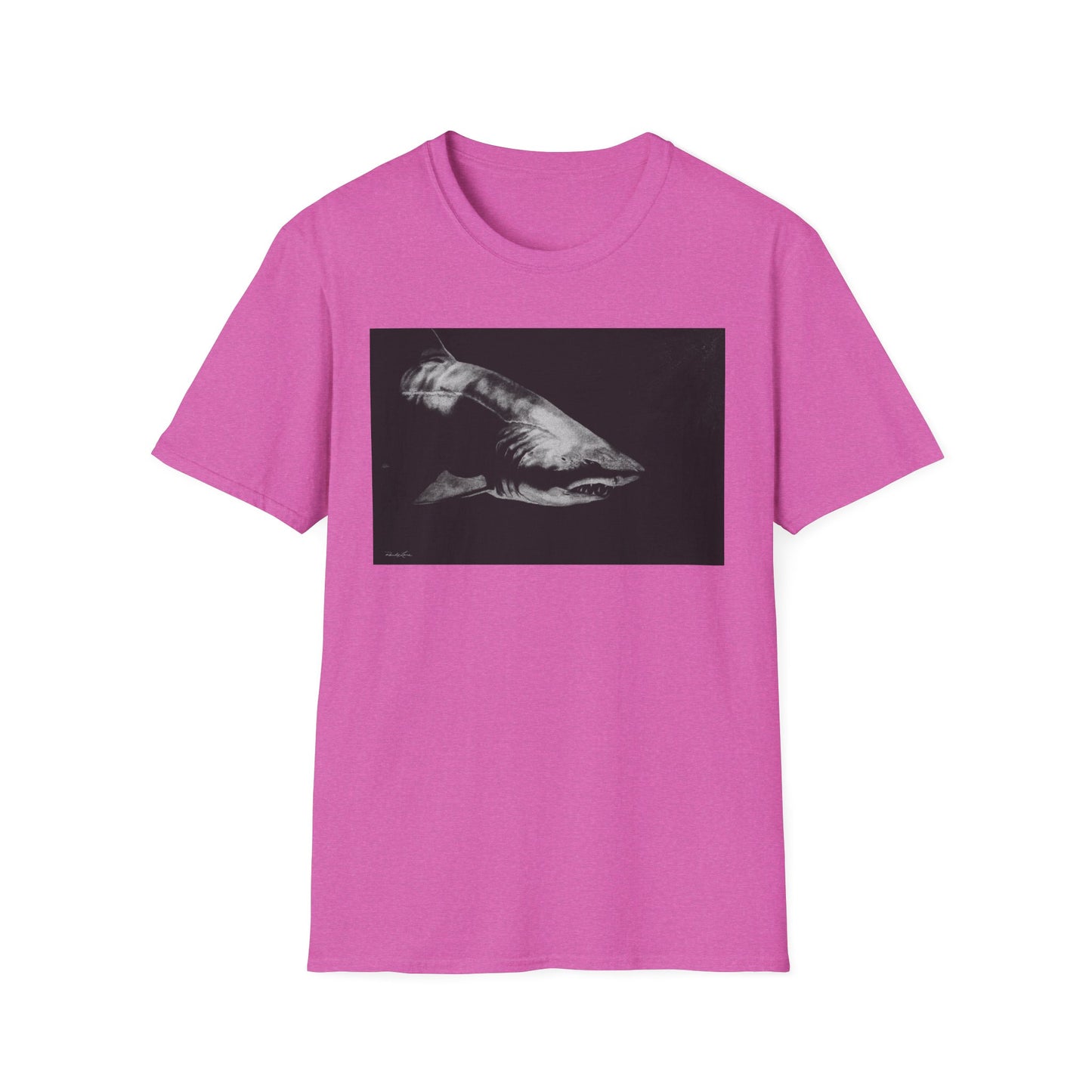 Below, Shark theme Unisex Soft T-Shirt