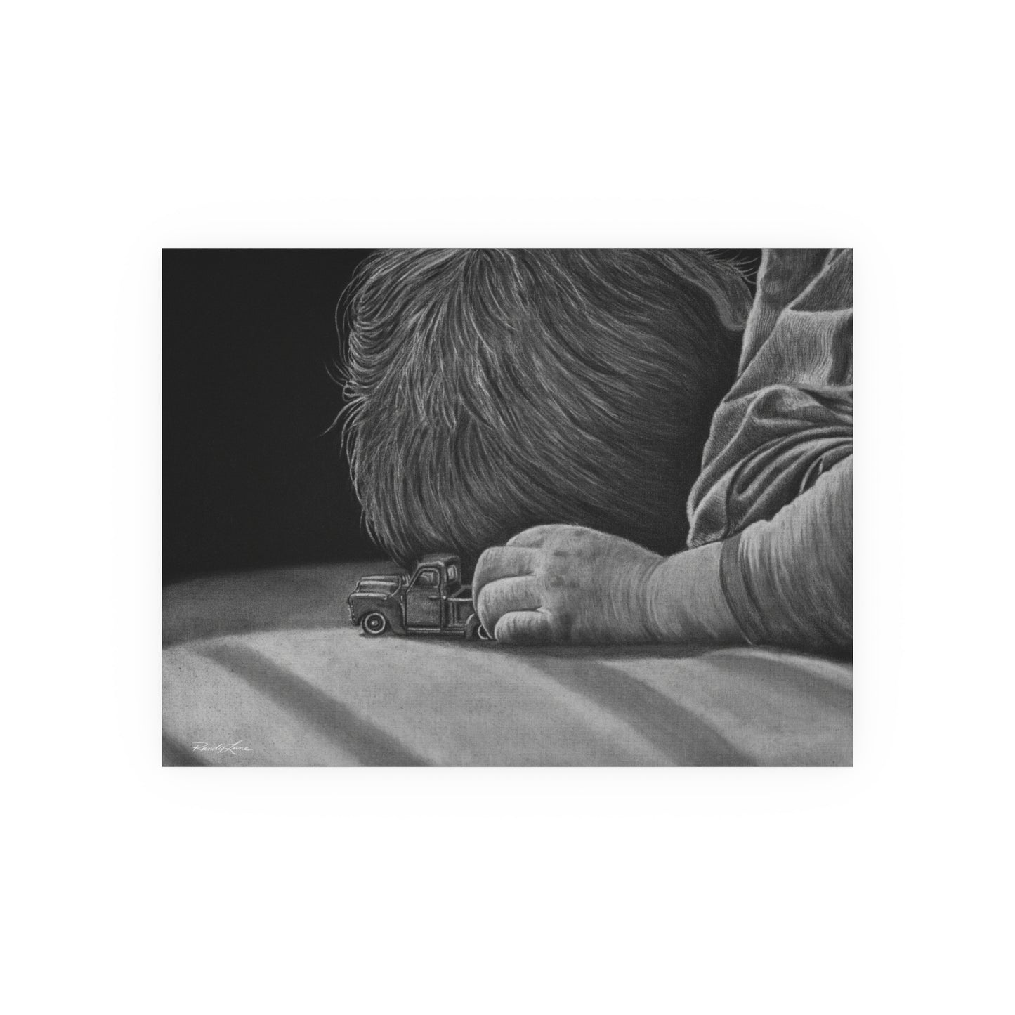 The Gift, Boy with Toy Truck Fine Art Print - Satin/Matte Art Print
