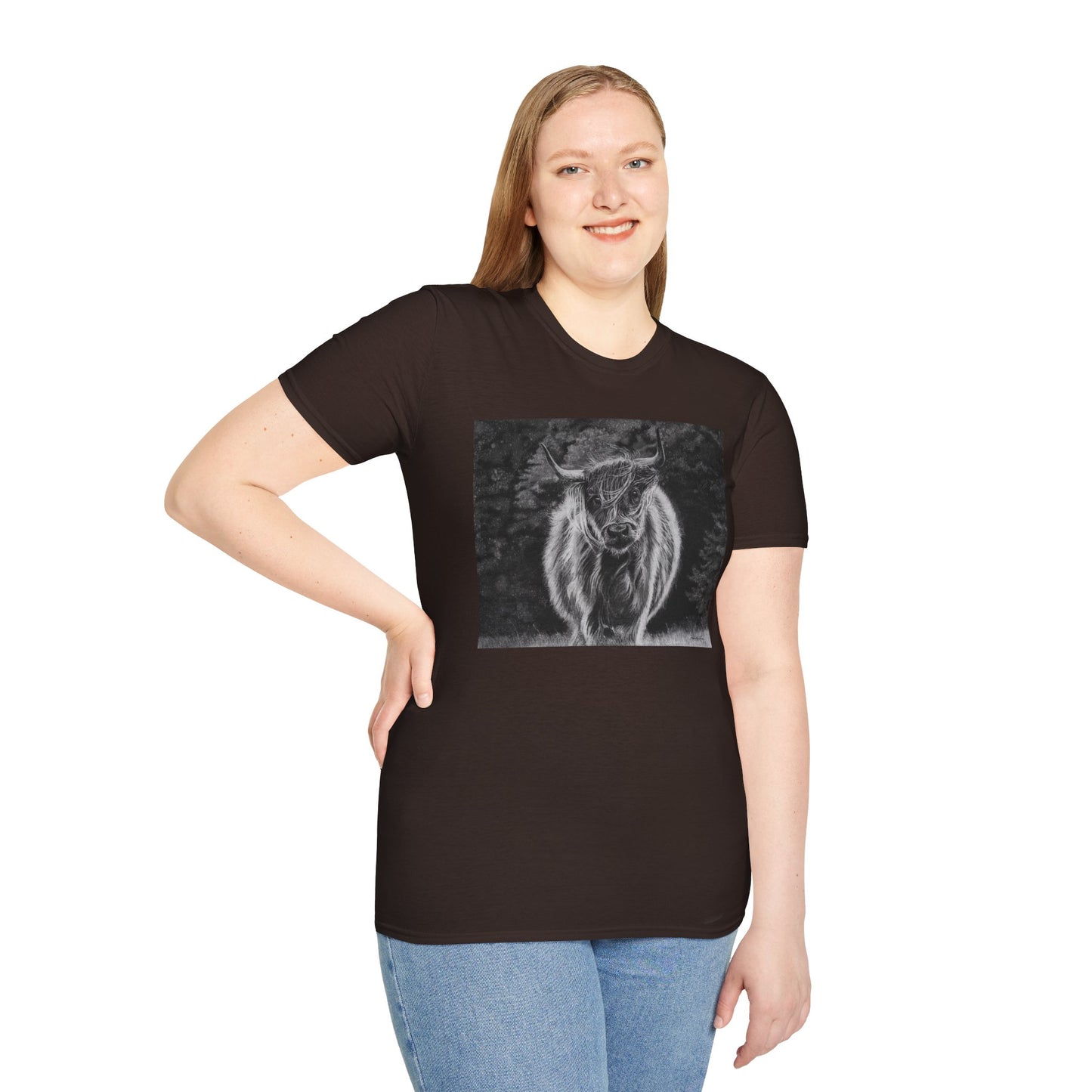 Ragamuffin. Highland Cow Unisex Softstyle T-Shirt