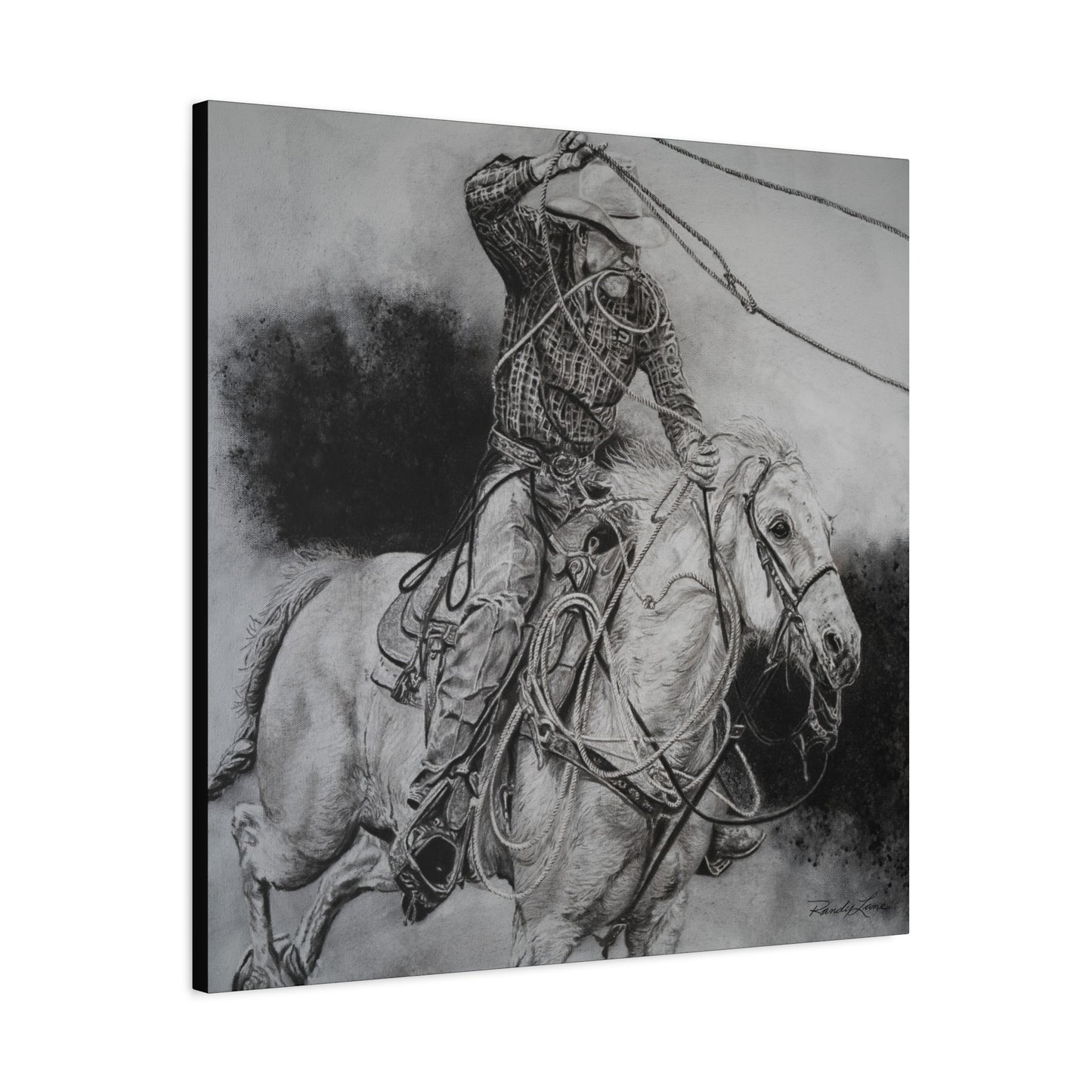 Let it Fly, Rodeo Tie-down Roper, Stretched Canvas Matte Print