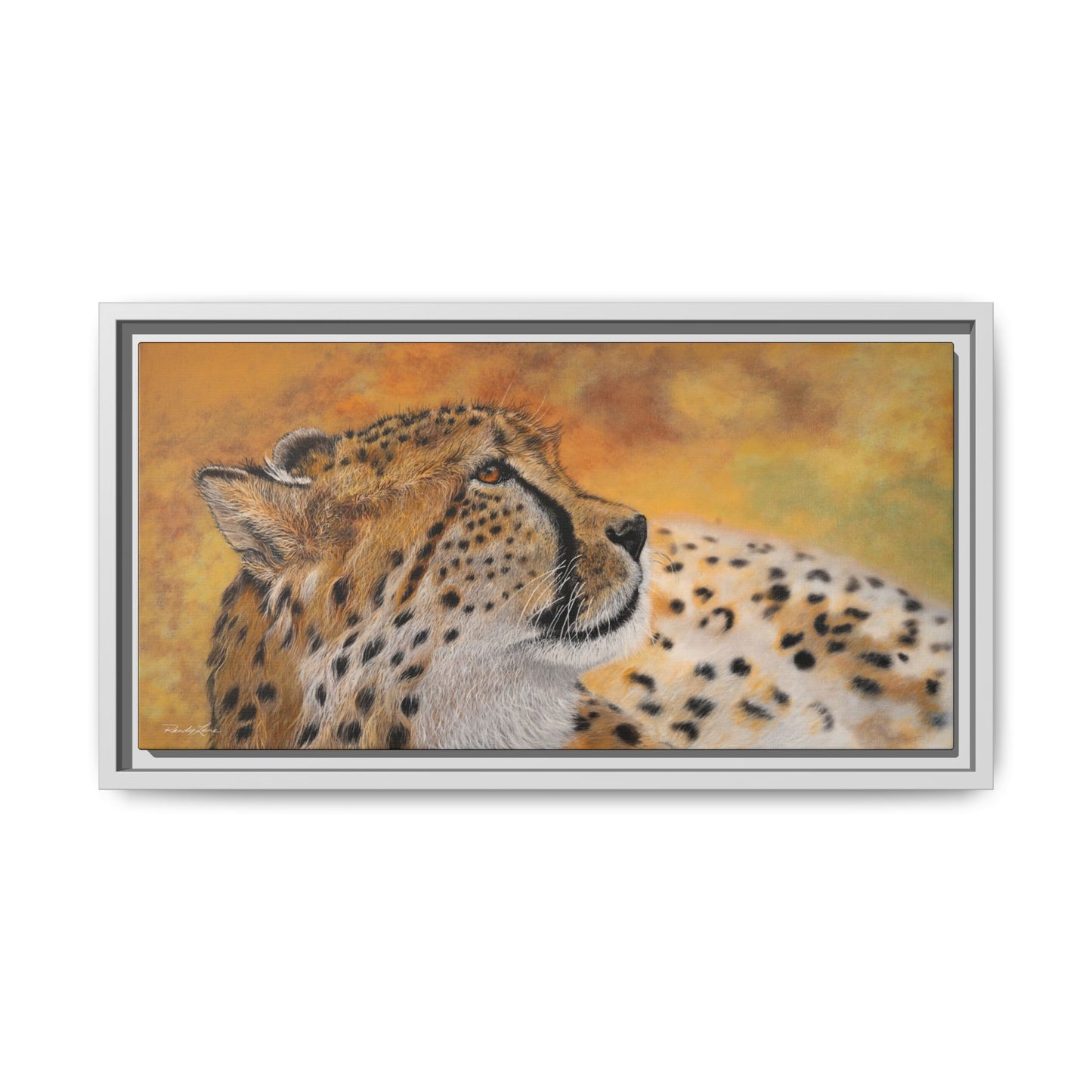 Cheetah Chill, Framed Cheetah Canvas Art