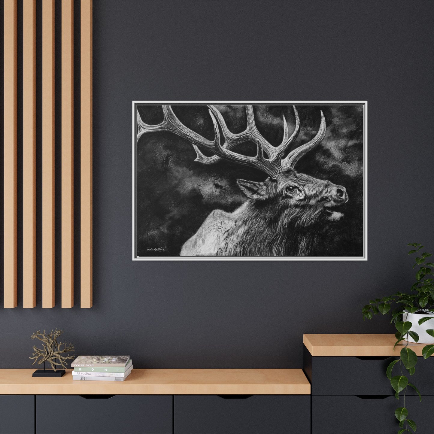 Gladiator, Framed Elk Wall Art,  Matte Canvas