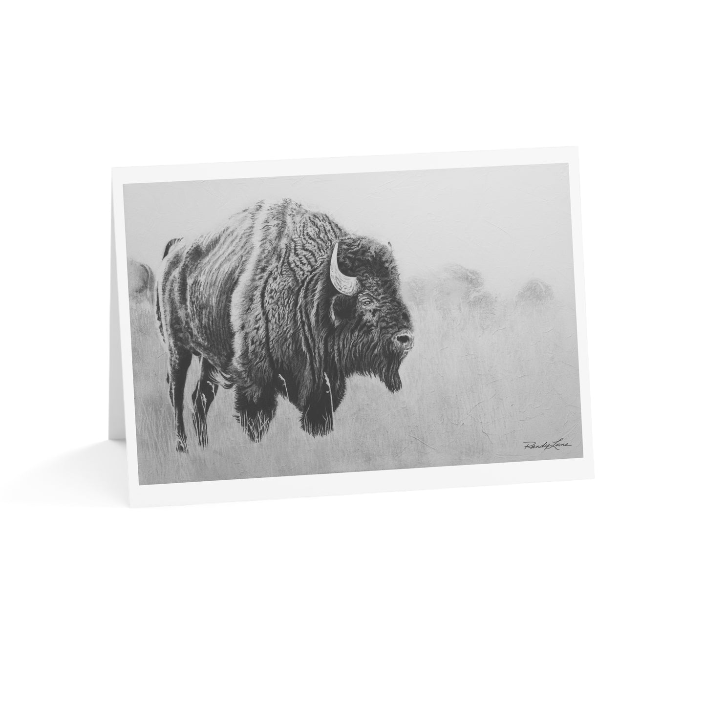 Prairie Bison, Bison Painting Greeting Cards (Blank Inside) — Packs of 1, 10, 30, 50