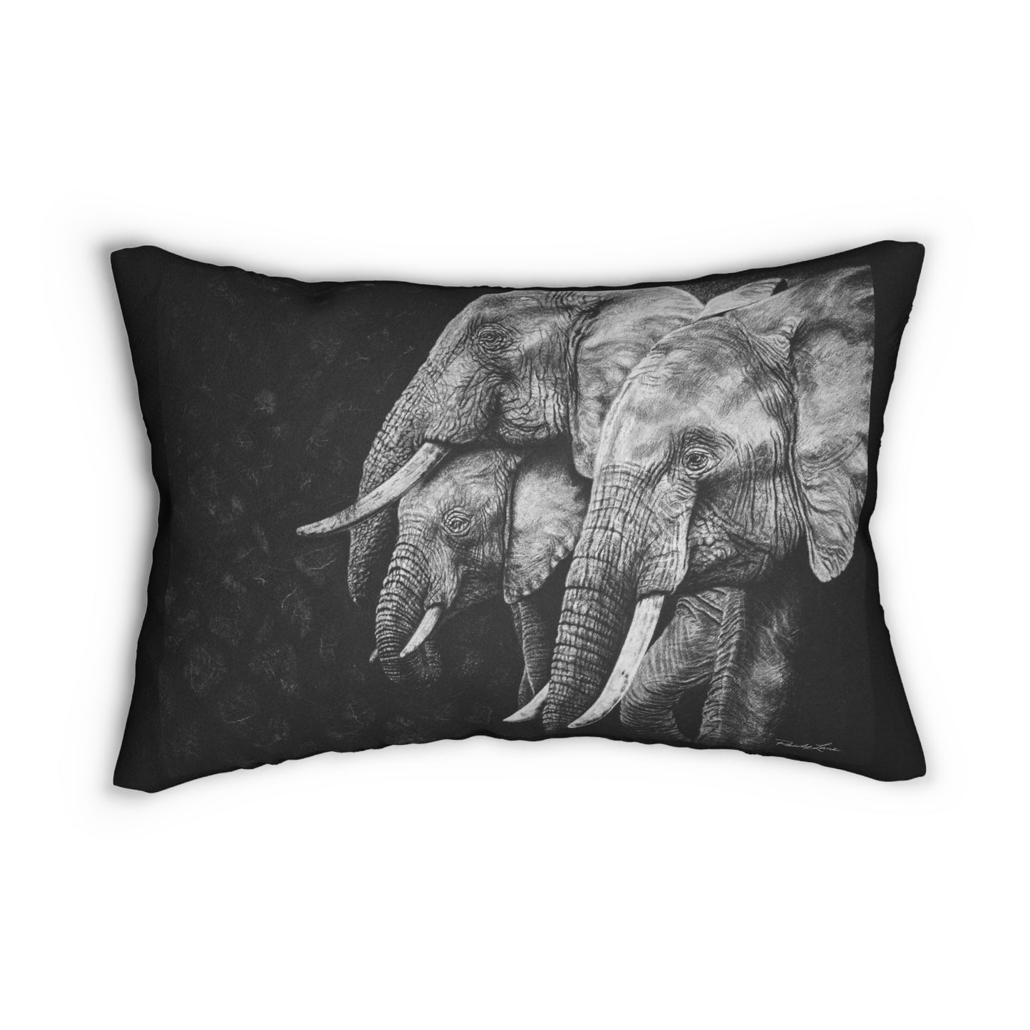 Brushland Bond. Elephant Art Spun Polyester Lumbar Pillow