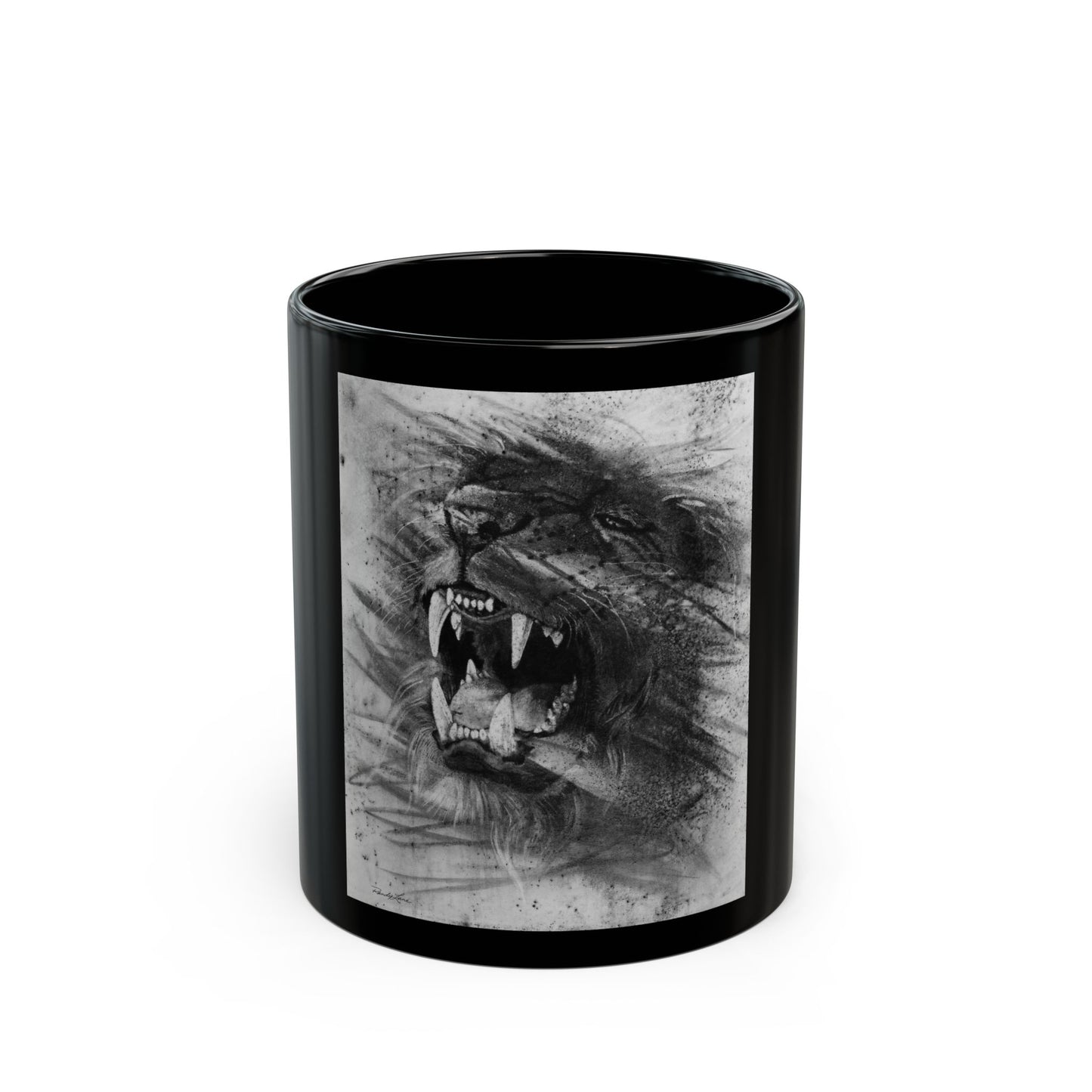 Let the Lion Roar, Lion Mug, Black Mug with Lion Print