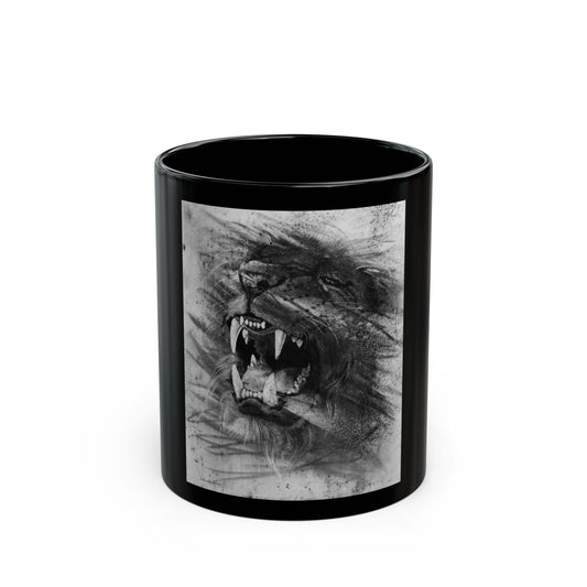 Let the Lion Roar, Lion Mug, Black Mug with Lion Print
