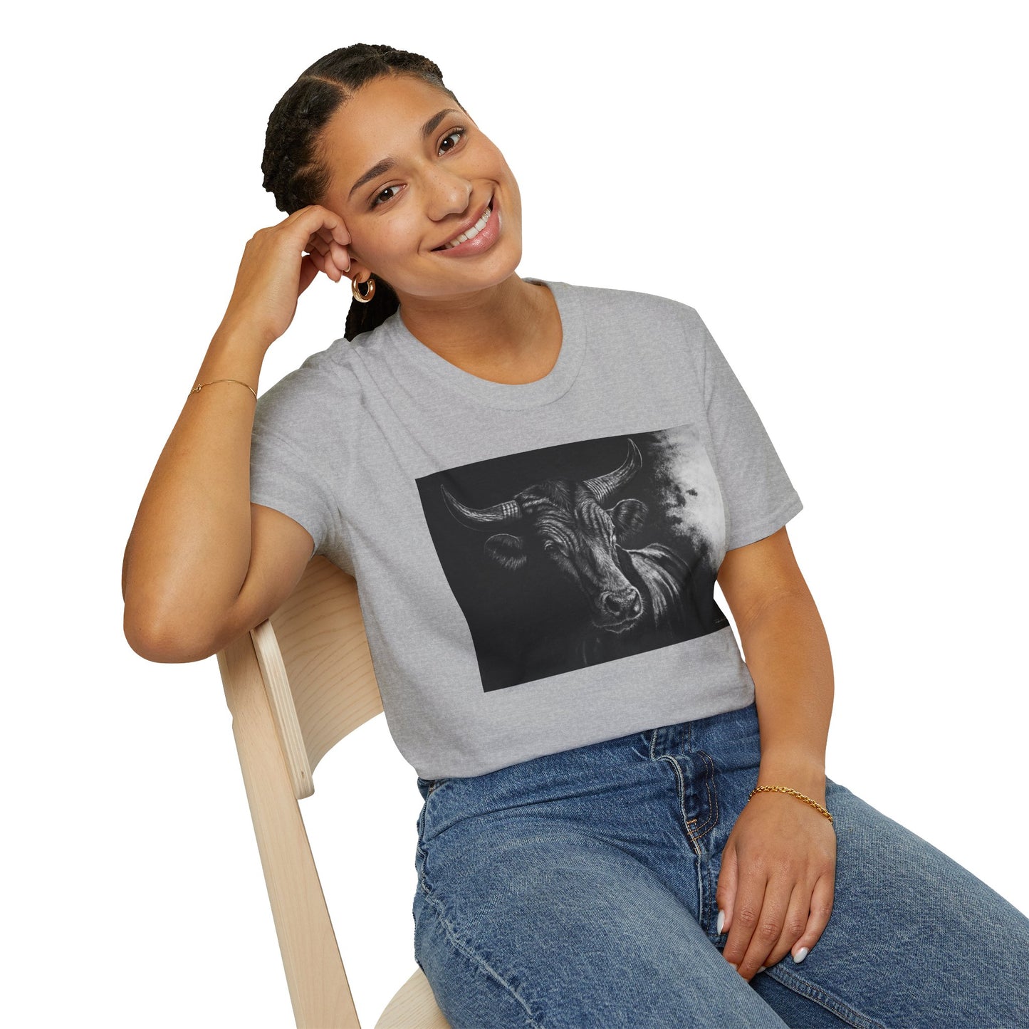 Stonebreaker. Bucking Bull Graphic Unisex Softstyle T-Shirt
