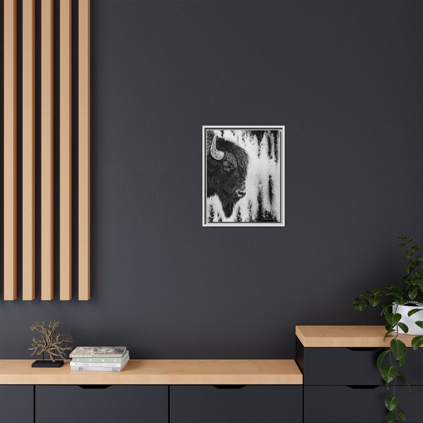 Pride, Framed Bison Canvas Art
