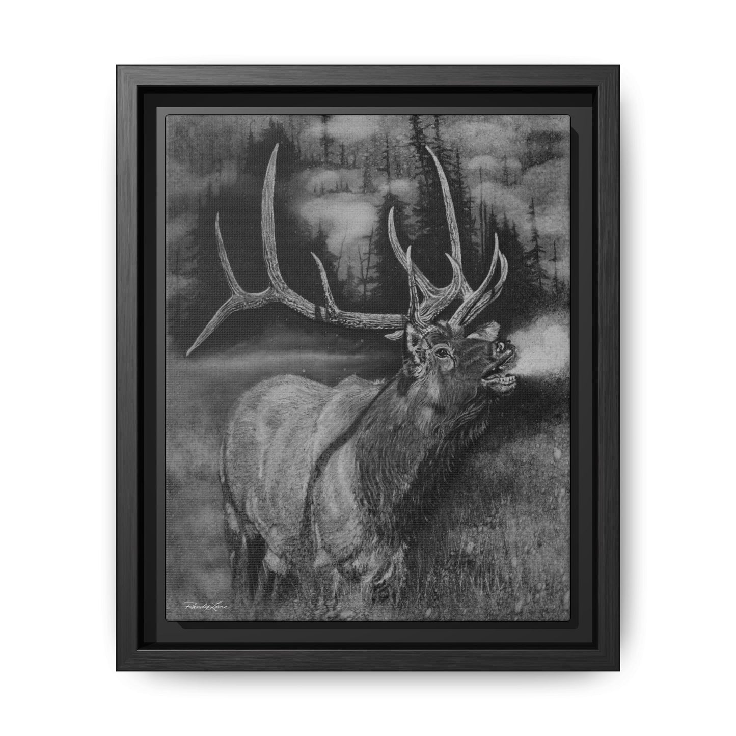Mountain Music, Framed Elk Matte Canvas Print