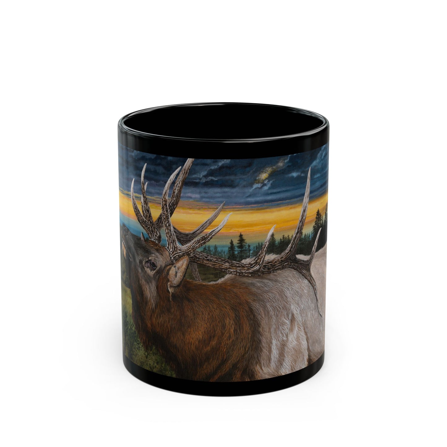 Sunset Serenade, Majestic Elk Coffee Mug