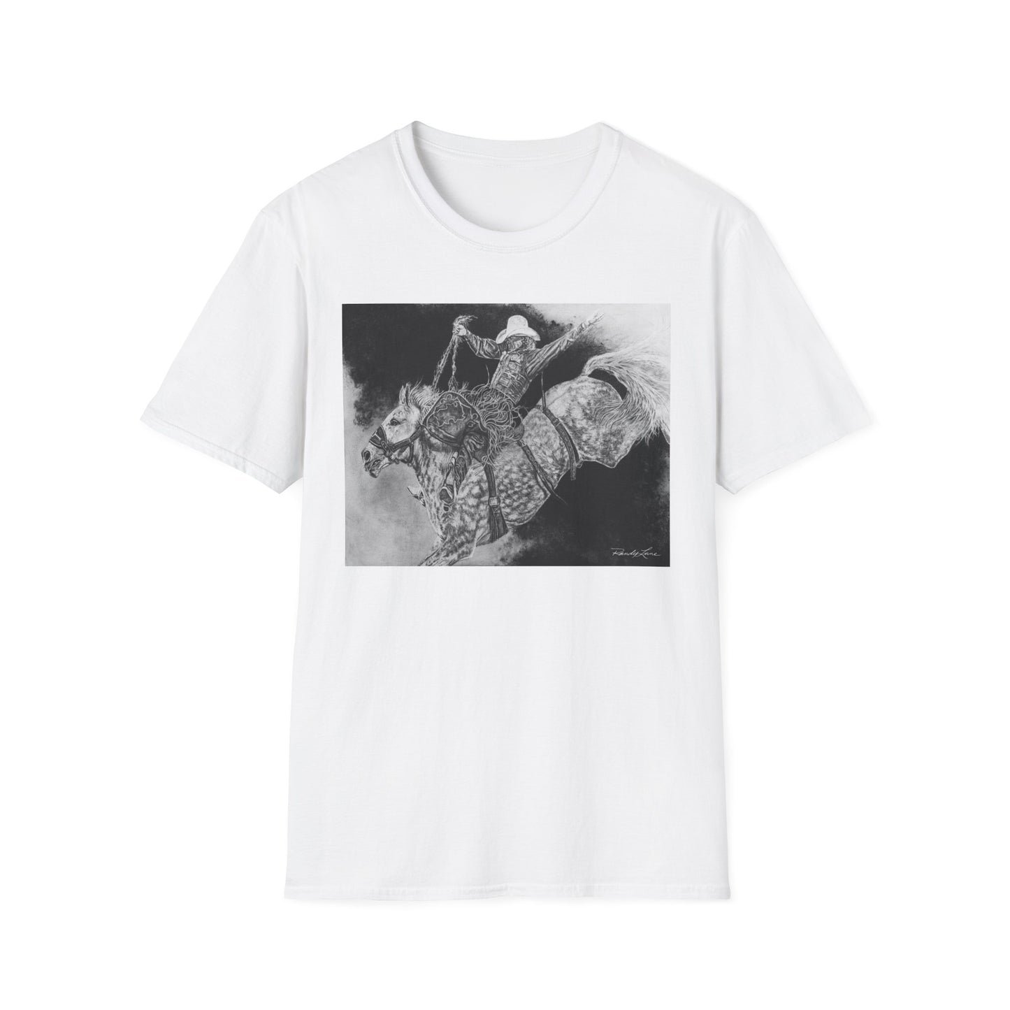 Big Grey, Rodeo Bareback Bronc Painting T-Shirt