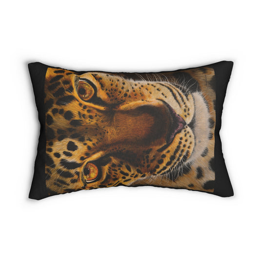 Windows to the Soul, Leopard Spun Polyester Lumbar Pillow