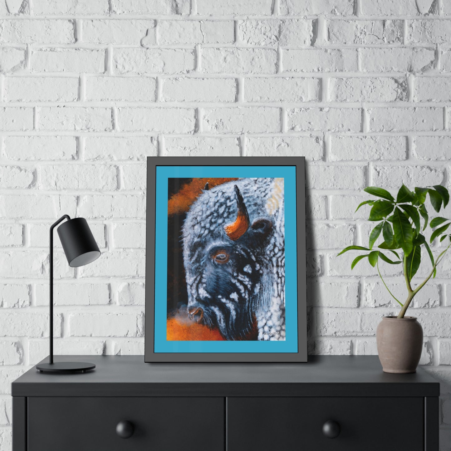 Storm Bison, Framed Fine Art Prints