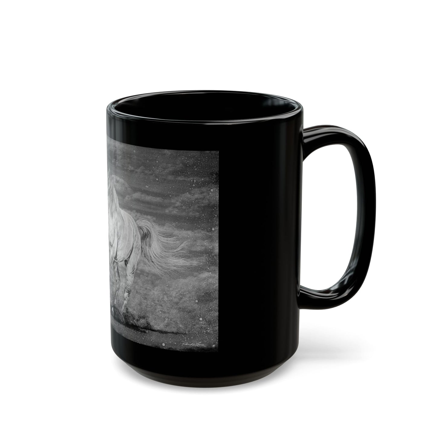 Equine Elegance. Prancing Horse Black Mug