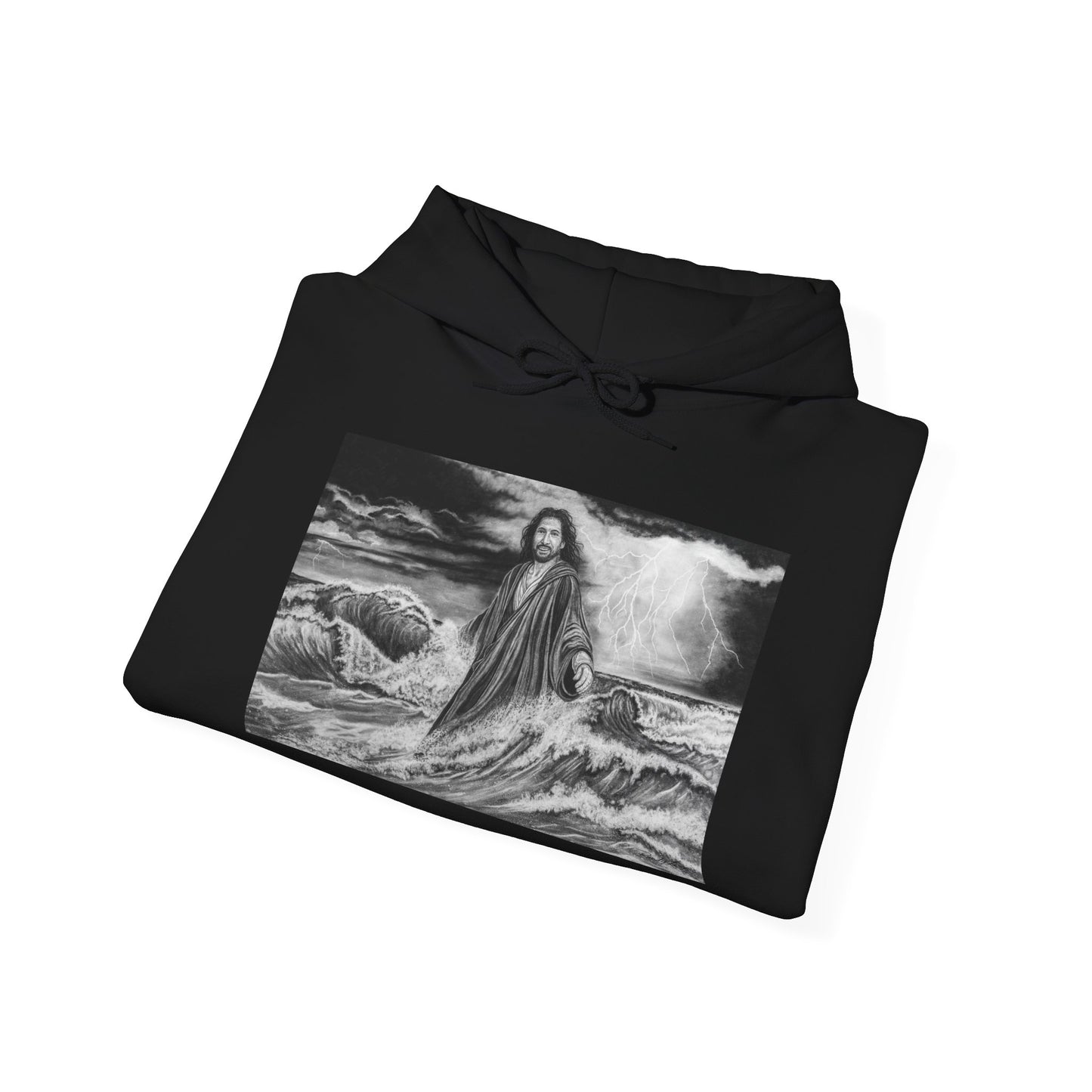 View from the Boat, Jesus Walking on Water Painting Hoodie Sweatshirt