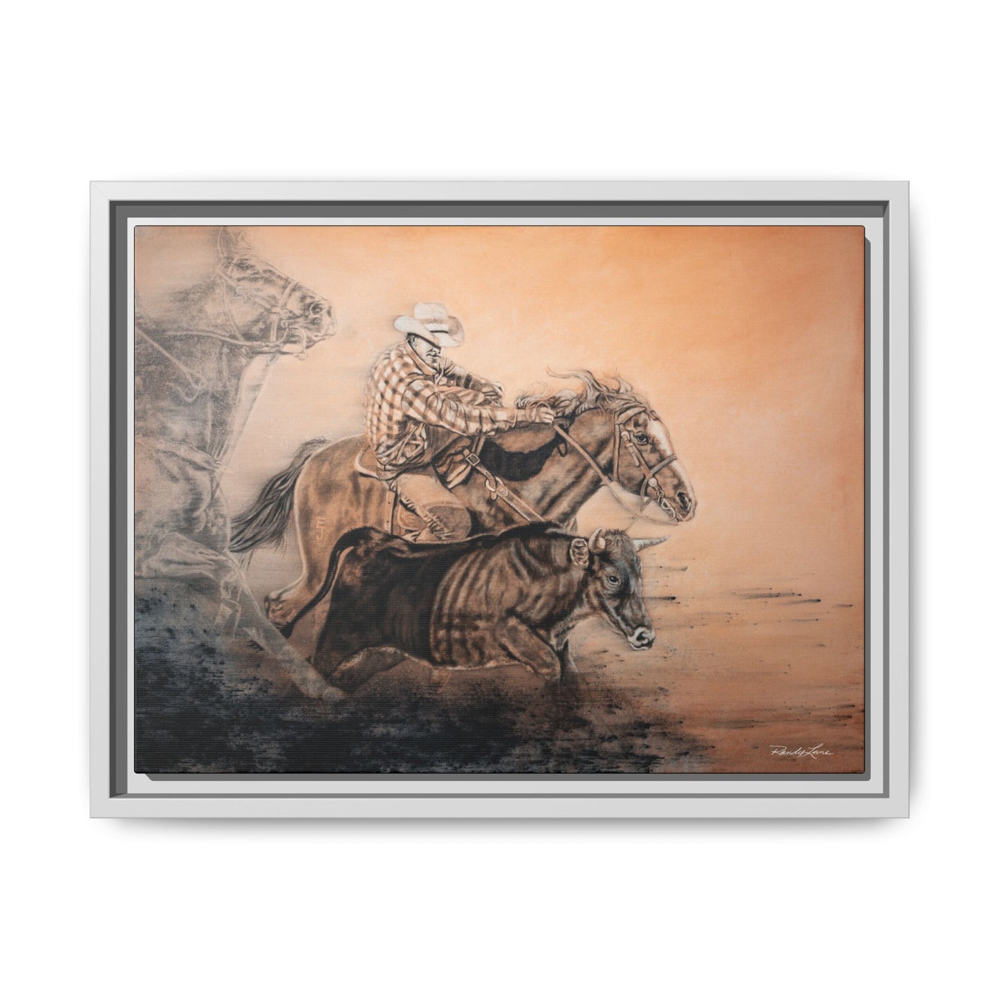 Get Some. Bulldogging Framed Stretched Matte Canvas Print
