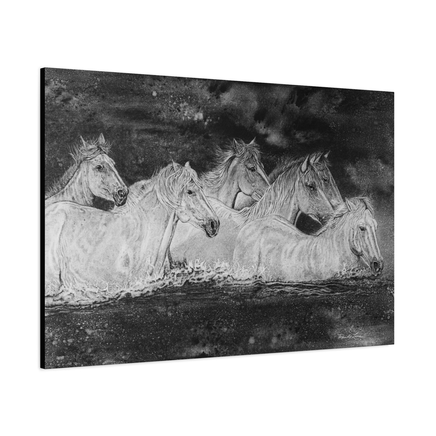 Night Swim, Horse Artwork Canvas Print