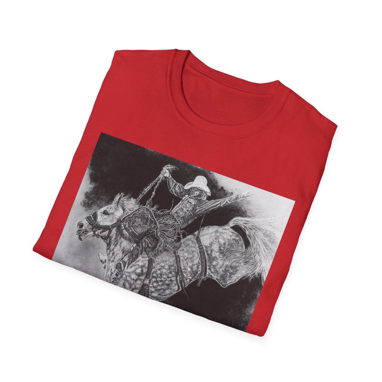 Big Grey, Rodeo Bareback Bronc Painting T-Shirt