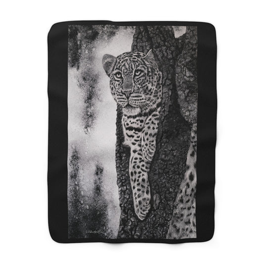 Tree Hugger, Leopard Sherpa Fleece Blanket