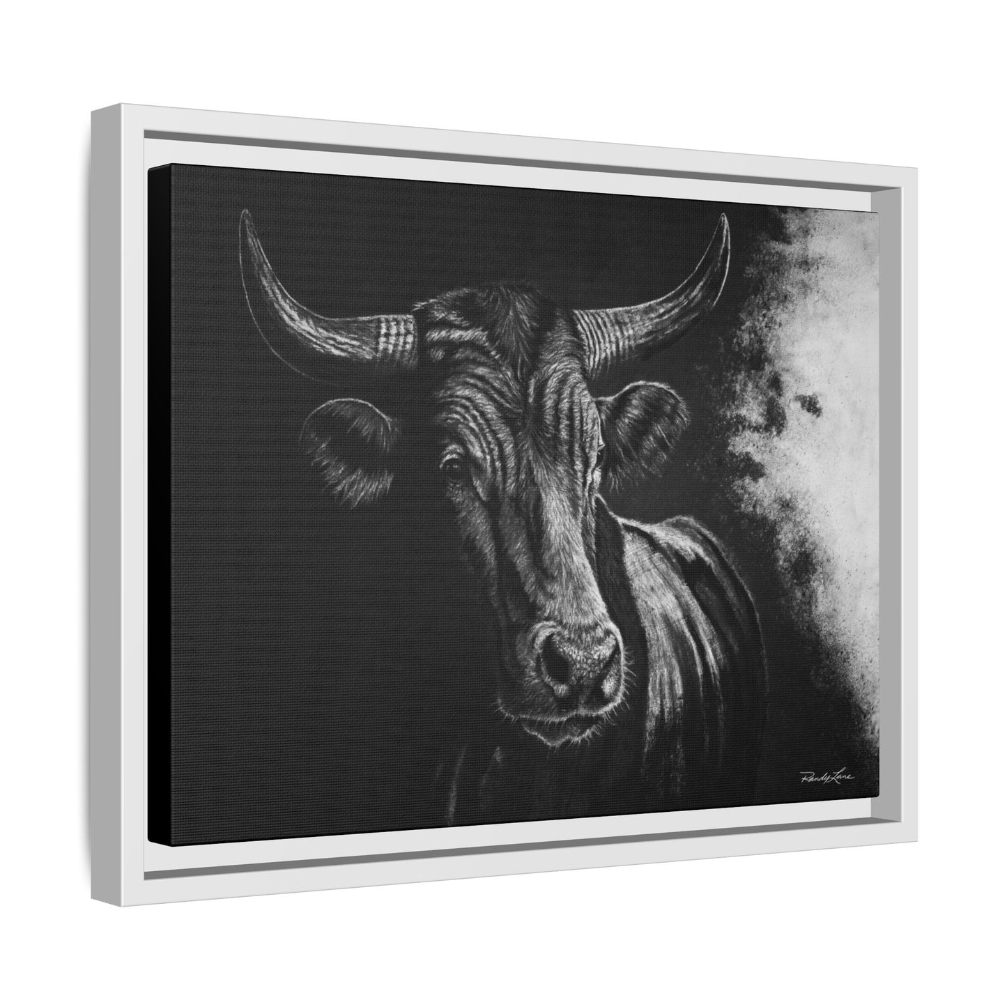 Stonebreaker. Bucking Bull Framed Stretch Matte Canvas Print